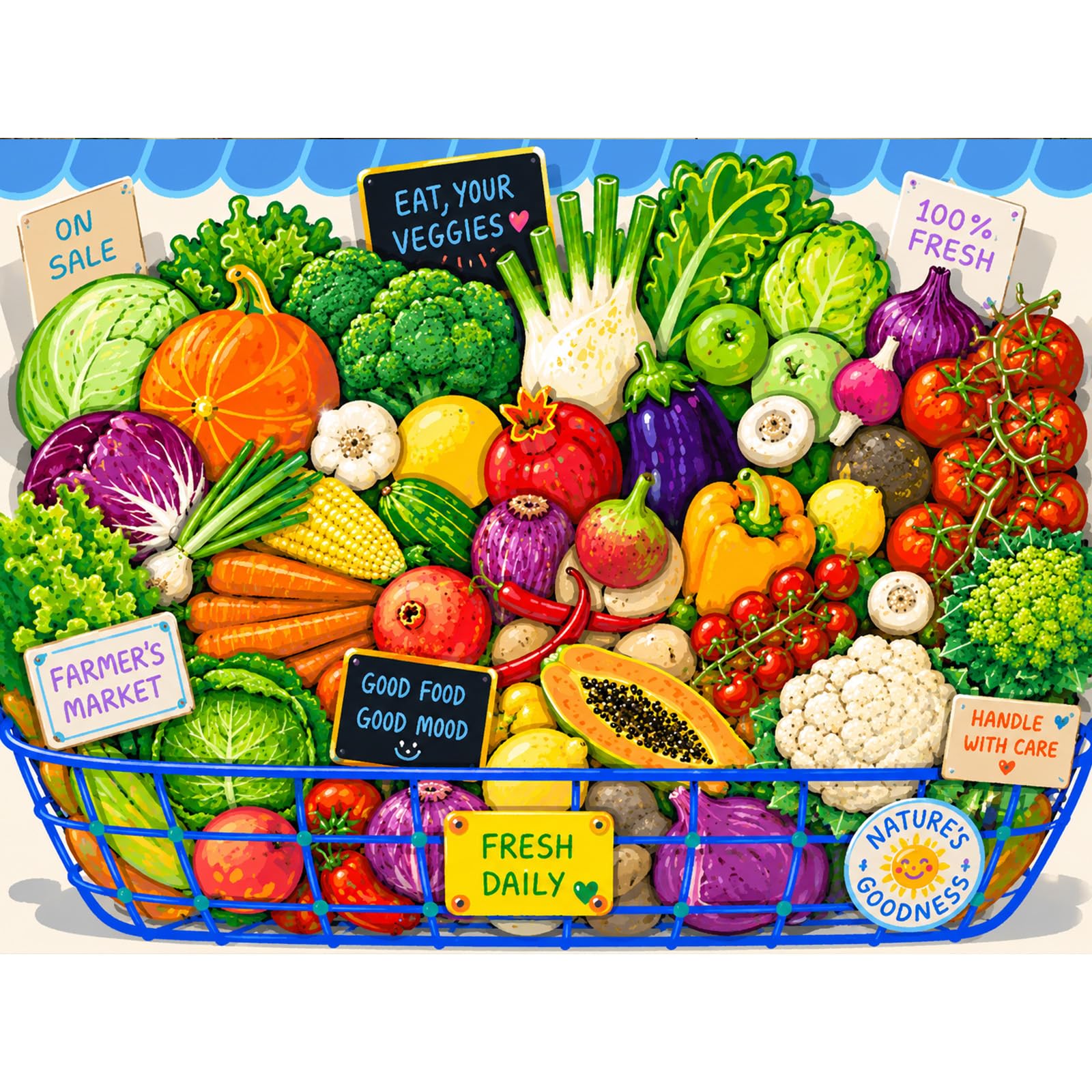 HUADADA Organic Vegetables Jigsaw Puzzles, 500 Pieces Puzzles for Adults,Adult Puzzle wit…