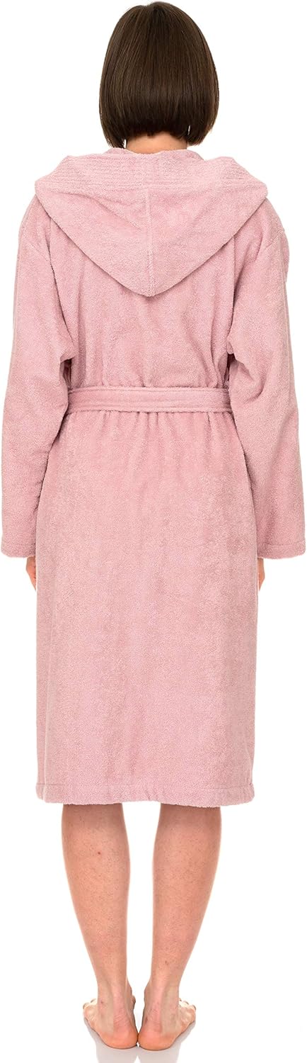 TowelSelections Womens Hooded Robe Cotton Soft Towel Bathrobe Terry Cloth Shower Bath Robes for Women XS to 3X