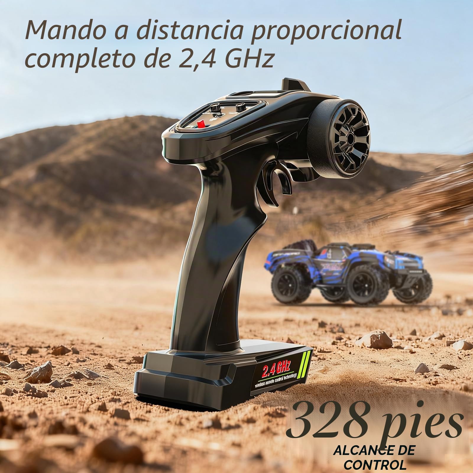 DEERC 9006E Coche Teledirigido de Alta Velocidad para Adultos 45 km/h, 4WD Monster Truck RC, Coche de Alta Velocidad 2,4 GHz, Monster Truck Impermeable con 2 baterías para niños y niños