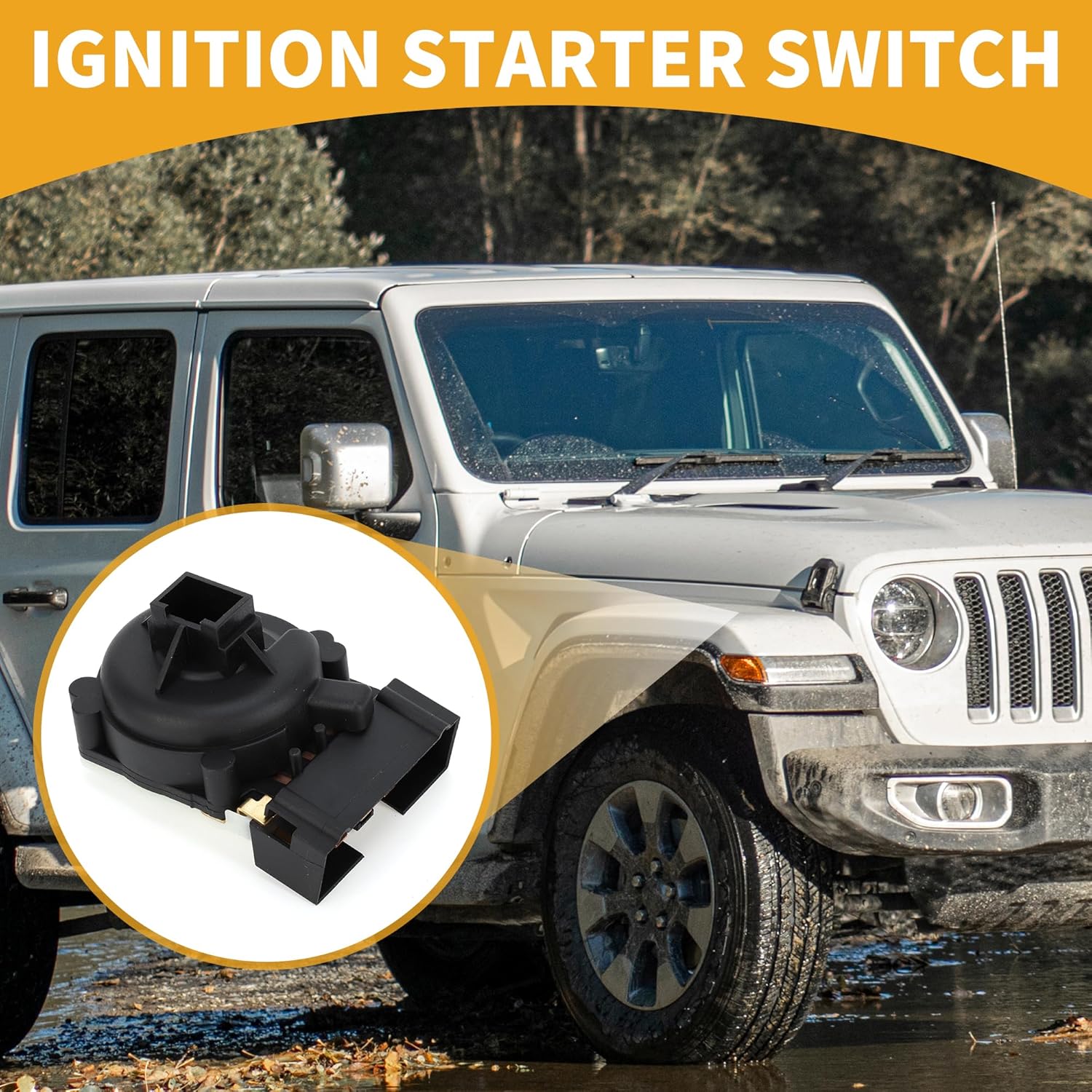 Ignition Starter Switch No.4793576AB - Car Ignition Key Switch Starter - for Jeep Liberty 2002-2007 Metal Black - 1 Pc