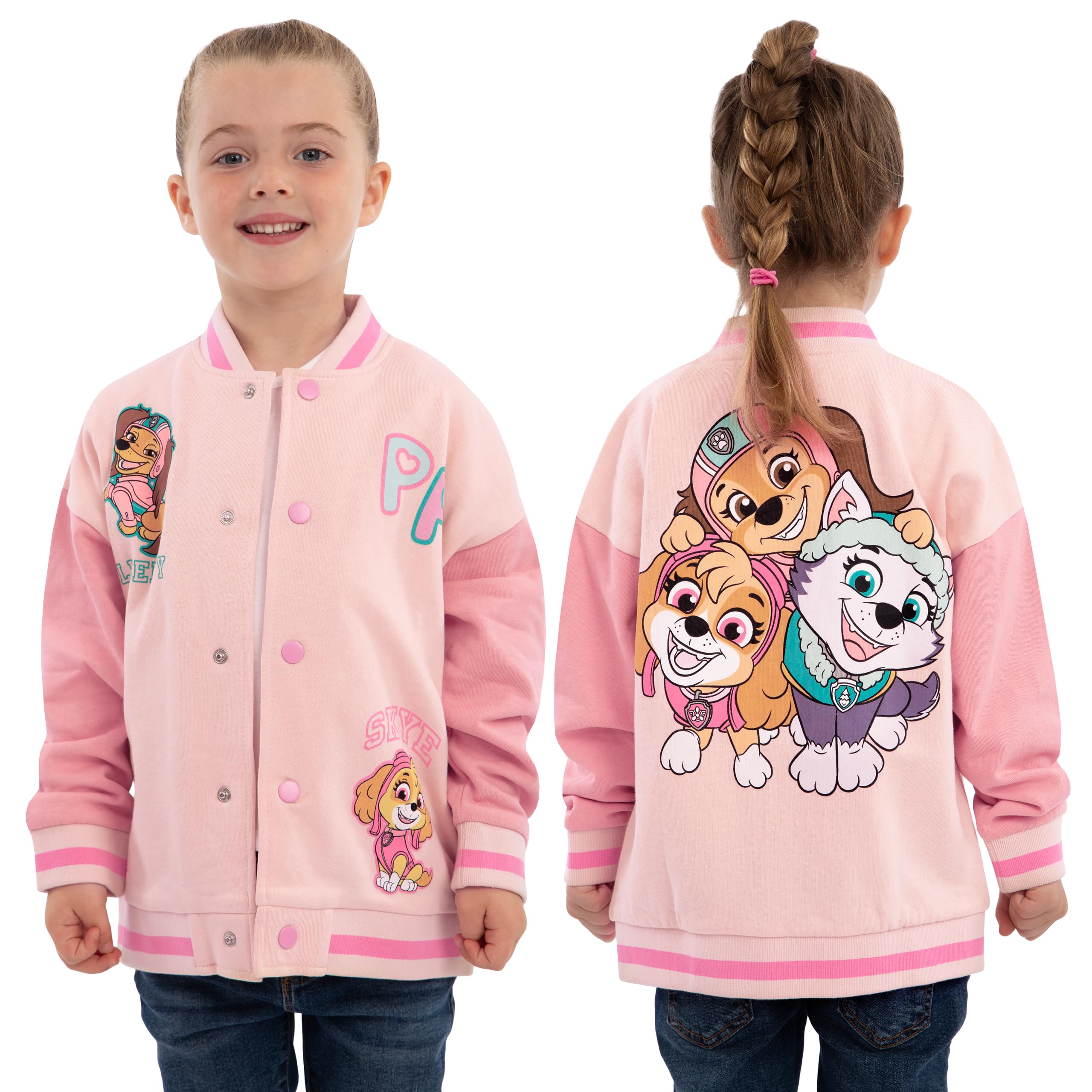 Blouson aviateur Pat'Patrouille, Veste Universitaire Everest Et Skye Pour Filles, Veste En Coton Filles