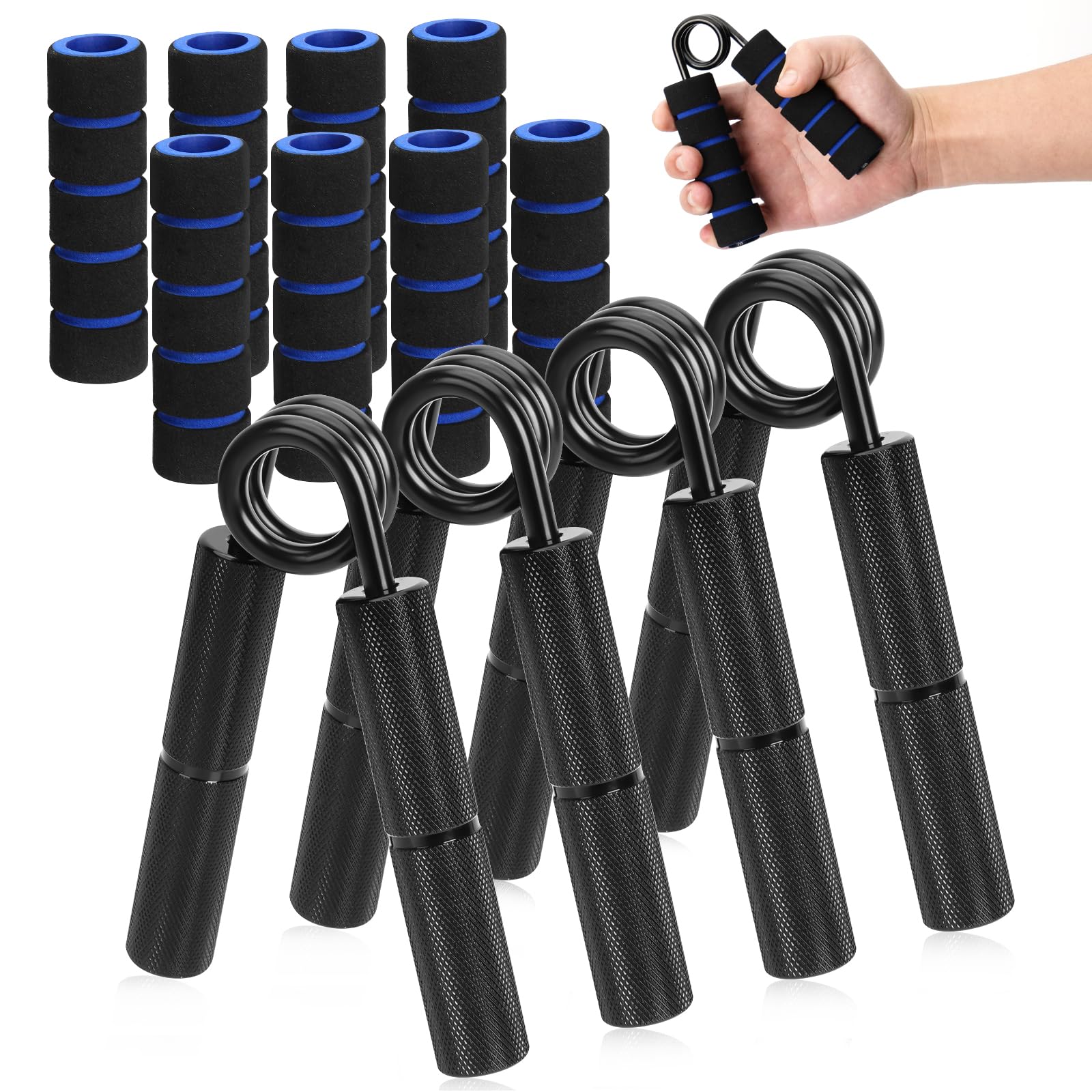 TOOSOAR® 6 Pezzi Metal Hand Grip, Allenamento Avambraccio Utensile 100LB-350LB, Avambracci Attrezzi Allenamento per la Forza di Presa Pesante, per Appassionati di Fitness e Principianti