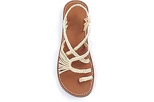 Flat Sandals for Women: Boho Chic with Woven Palm Leaf