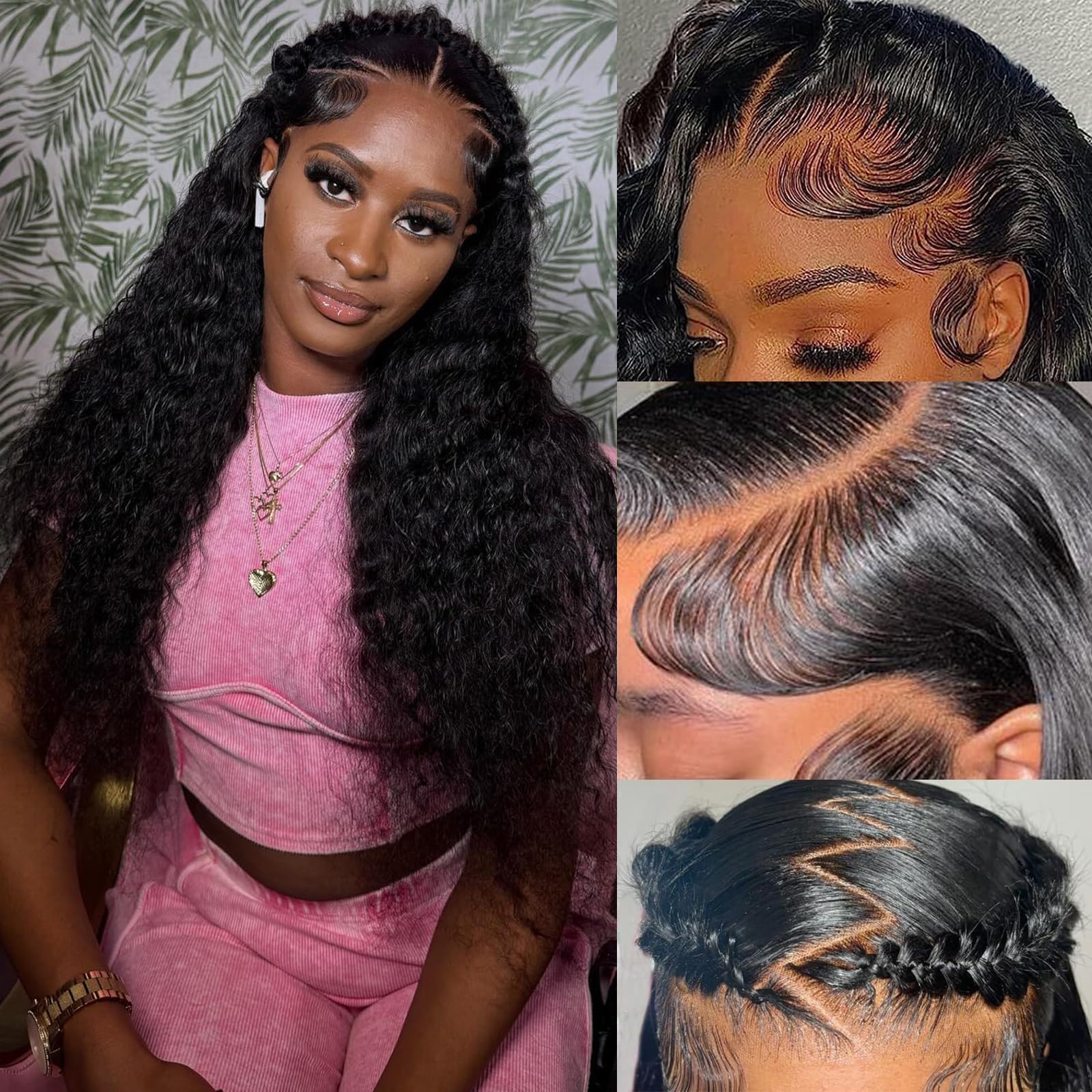 200% Density Body Wave Lace Front Wig Human Hair Pre Plucked 13x4 HD Lace 200 Density Deep Wave13X6 HD Lace Front Wig Human Hair Pre  main image 2