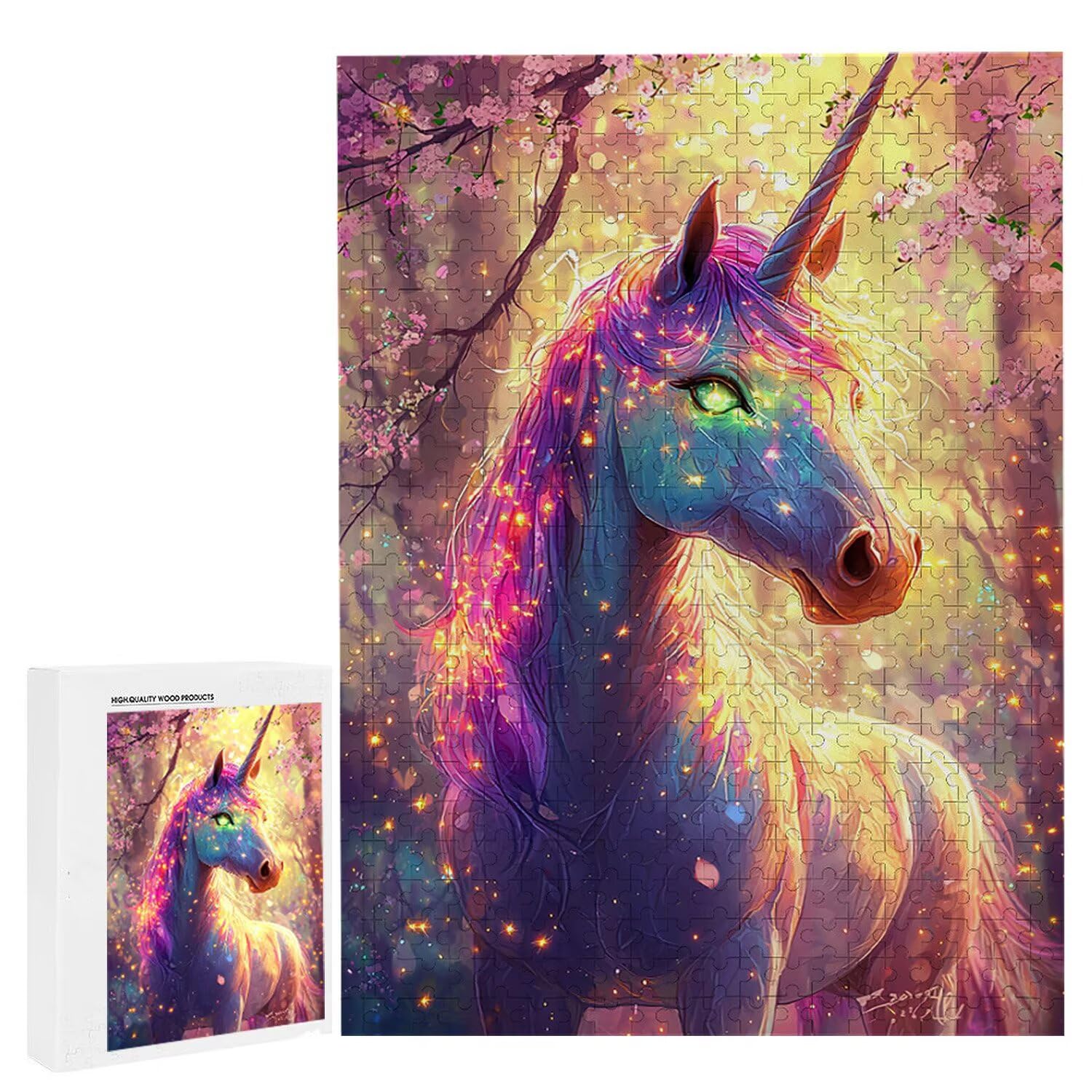 Puzzle 4000 Pieces Puzzle Adults 140x87cm Gra Edukacyjna Prezenty Puzzle dla Dorosłych i Dzieci Od 14 lat Kreatywny Prezent Relaksacyjny - (leśny Jednorożec) x-710