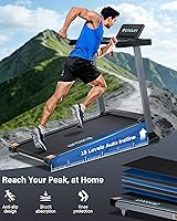 Vista 3 de Caminadora inteligente de 47.3 pulgadas con inclinación automática y aplicación Bluetooth, caminadora de 3.5 HP para el hogar, capacidad