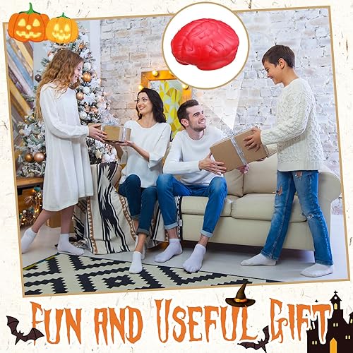 Miniatura 7 de Leitee 12 unidades de bolas de estrés cerebral a granel, cerebro grande, poliuretano, mano, ejercicio, músculo, pelota de presión, divertido alivio