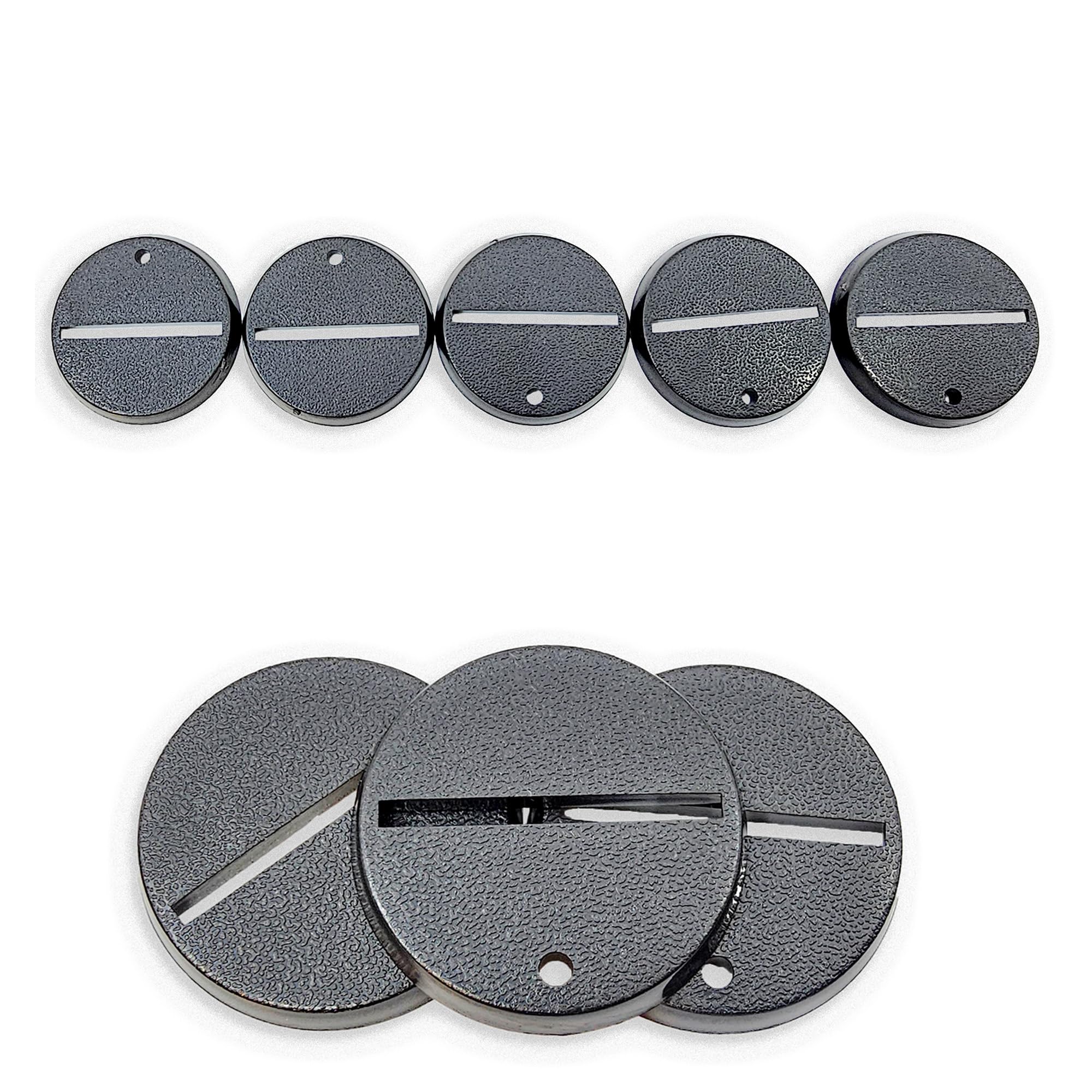 Hobby Heaven 32mm Round Slotted Wargaming Bases, ABS Plastic, Black (10)