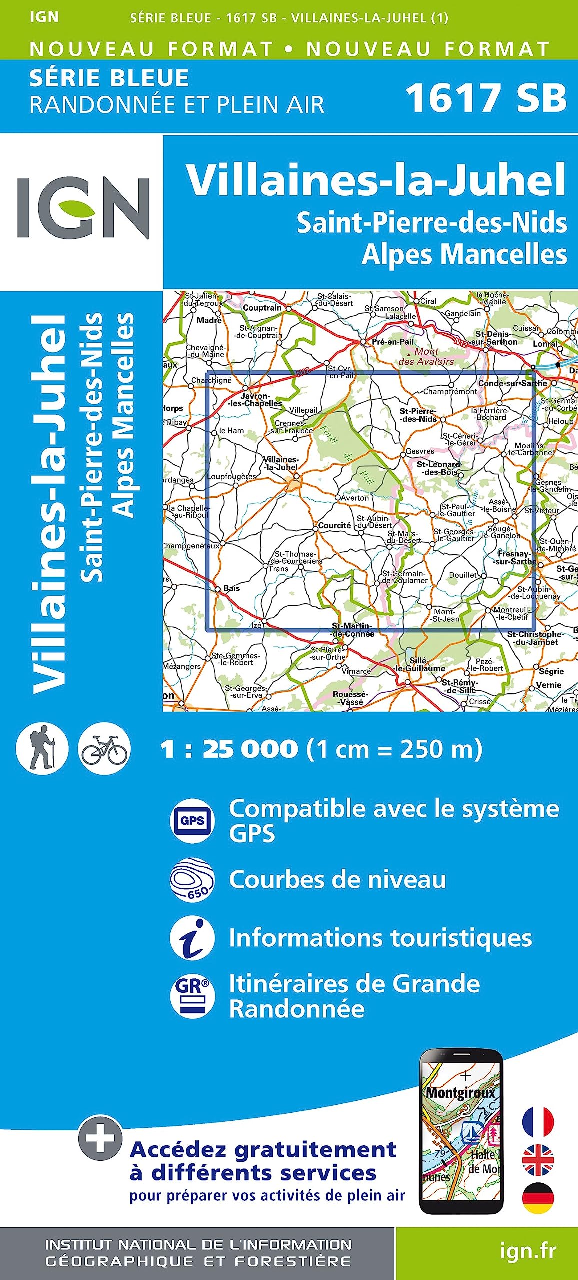 Villaines-la-Juhel / St-Pierre-des-Nids / Alpes Mancelles (1617) (Série Bleue)