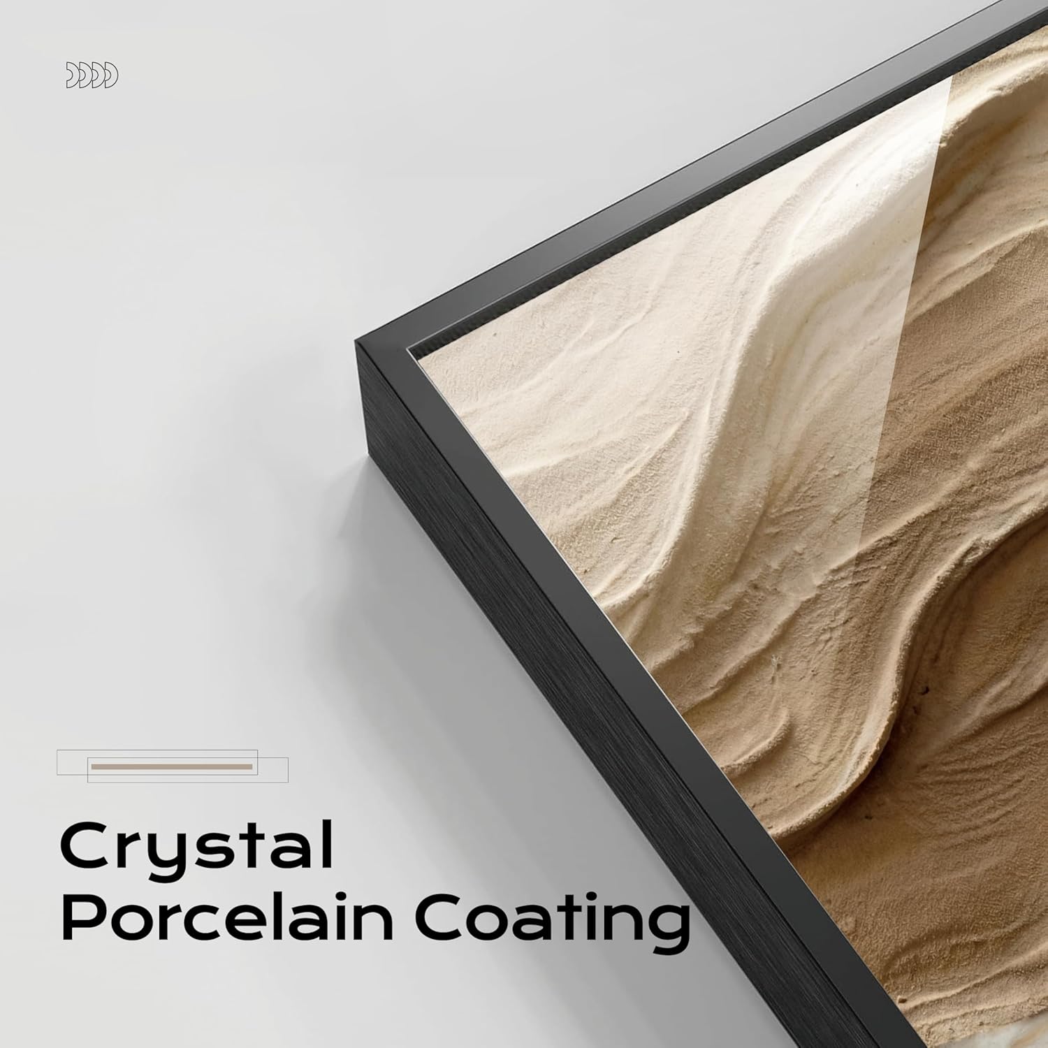 Large Framed Abstract Wall Art for Living Room, Premium Crystal Porcelain Canvas Print Set of 1, White Brown Modern Design - Perfect for Bedroom, Office, Hallway - 16x24 inch