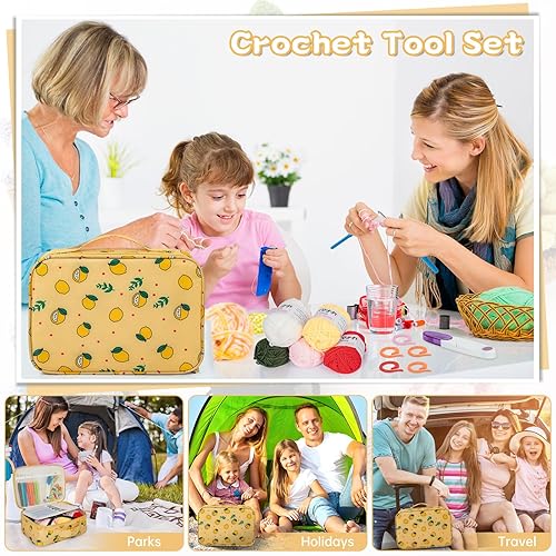 Miniatura 4 de GMAK Kit de ganchillo para principiantes, adultos y niños, 59 juegos de ganchillo que incluyen hilo, ganchos de ganchillo y herramientas, kit de