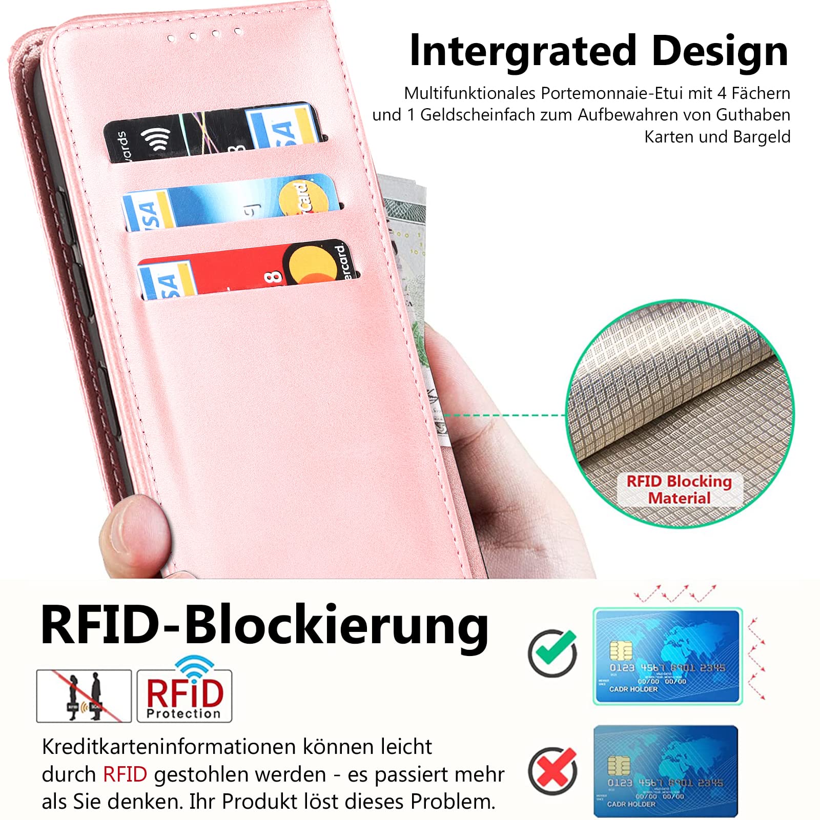 Custodia Portafoglio In Pelle Per Xiaomi Redmi Note 10 Pro/Pro Max – Con Protezione RFID E Pellicola In Vetro Temperato Inclusa