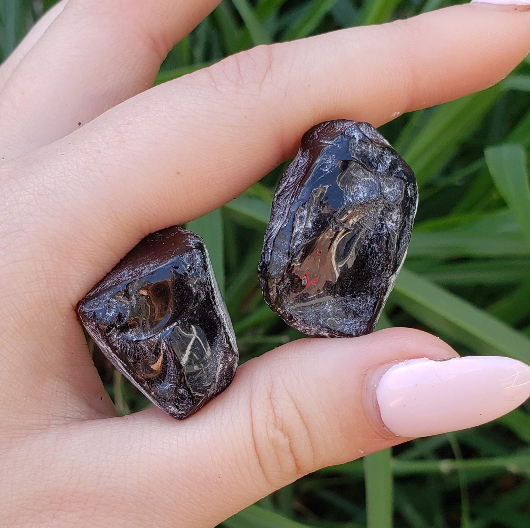 Apache Tears Volcanic Obsidian Natural Healing Crystal Gemstone Stones - 2pc Set