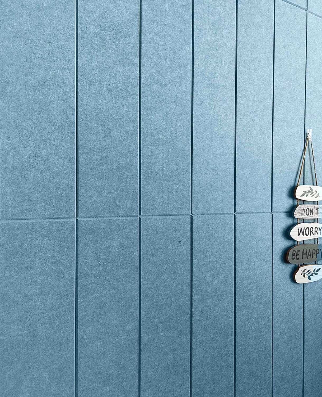 Shiplap Felt Wall Panels for Interior Wall Decor, Accent Wall Paneling for Bedroom Living Room & Office, Peel and Stick, Sound Absorbing – 24 Pack Felt Tiles with Adhesive - Gray Blue Shiplap-24p Gray/Blue