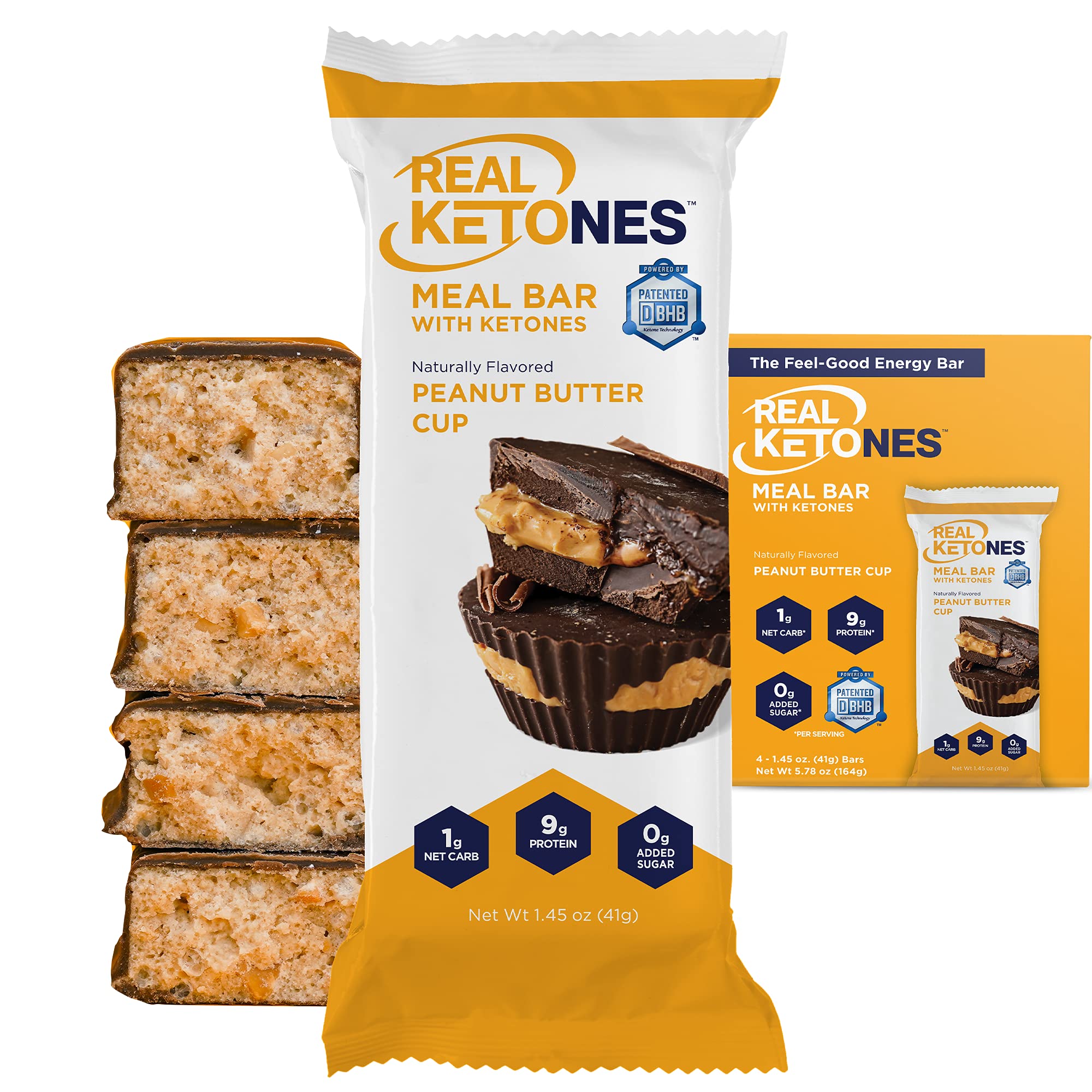 Buy Real Ketones Keto Protein Meal Bar, 12Pack, Peanut Butter Cup with