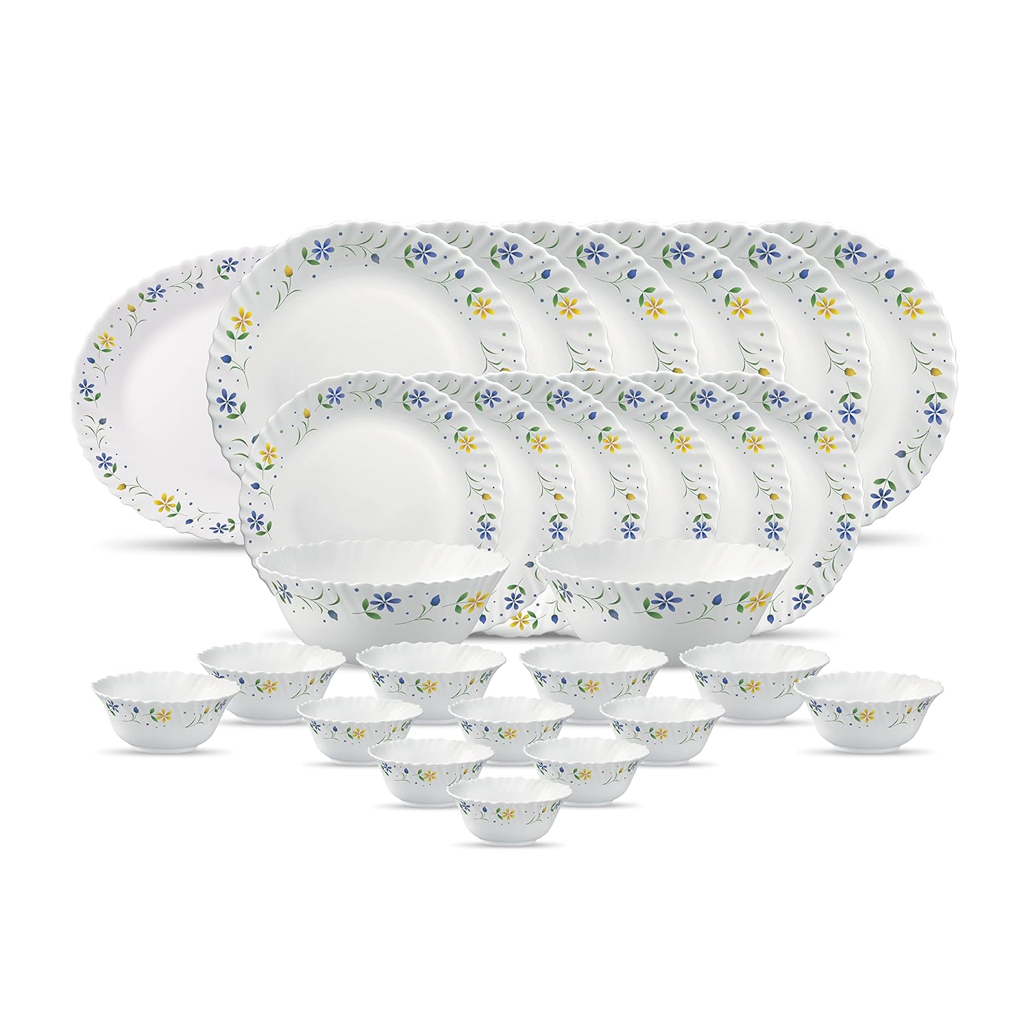 Diva from La Opala Glass Dinner Set 27 Pieces, White Amazon.in Home & Kitchen