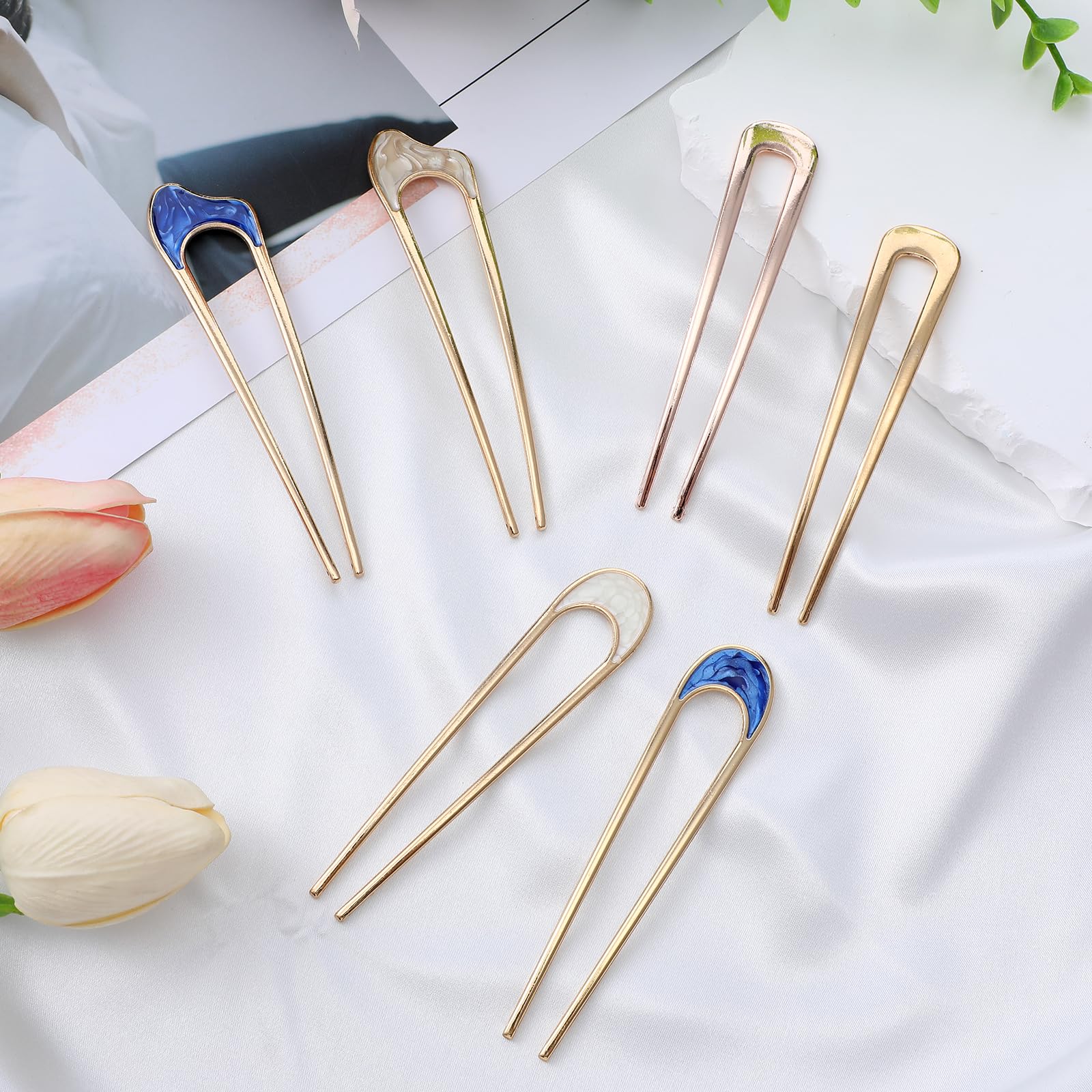 Amazon | Nogeqi ヘアバンズ用メタルUピン6個、U字型ヘアピンフレンチ