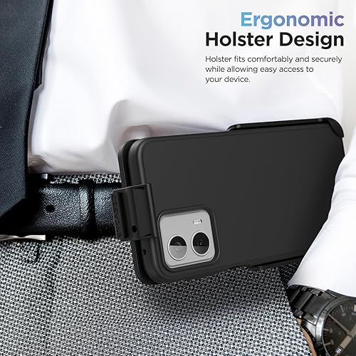 Miniatura 4 de Encased Funda para cinturón para Moto G 5G (2023) Slimshield con clip para funda (2023 Motorola G-5G 2023) negro mate