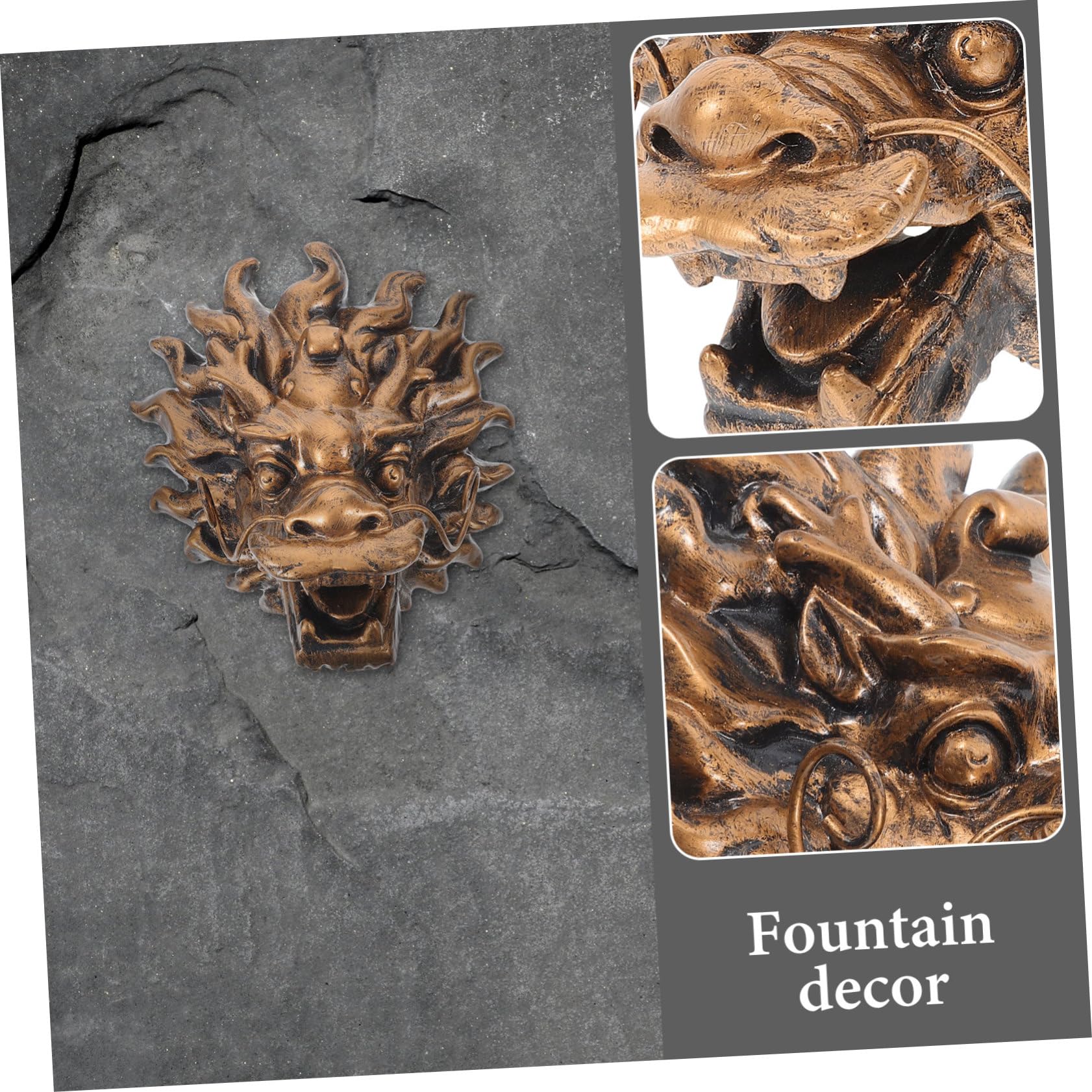 Abaodam Fontana da Parete Decorativa Testa di Drago in Resina per Giardino e Villa, Facile Installazione, Design Elegante e Resistente per Uso Esterno