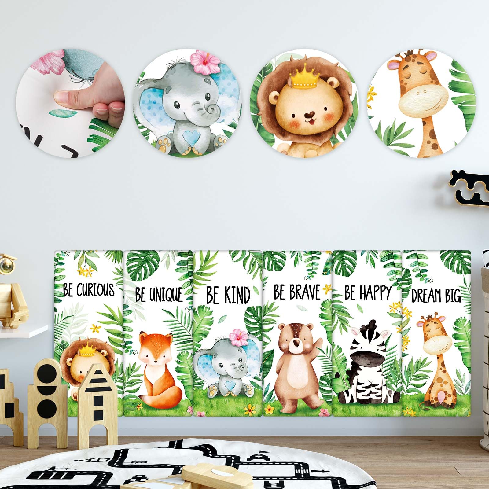 Photo 1 of Jetec 6 Pcs 3D Safari Animal Wall Panels