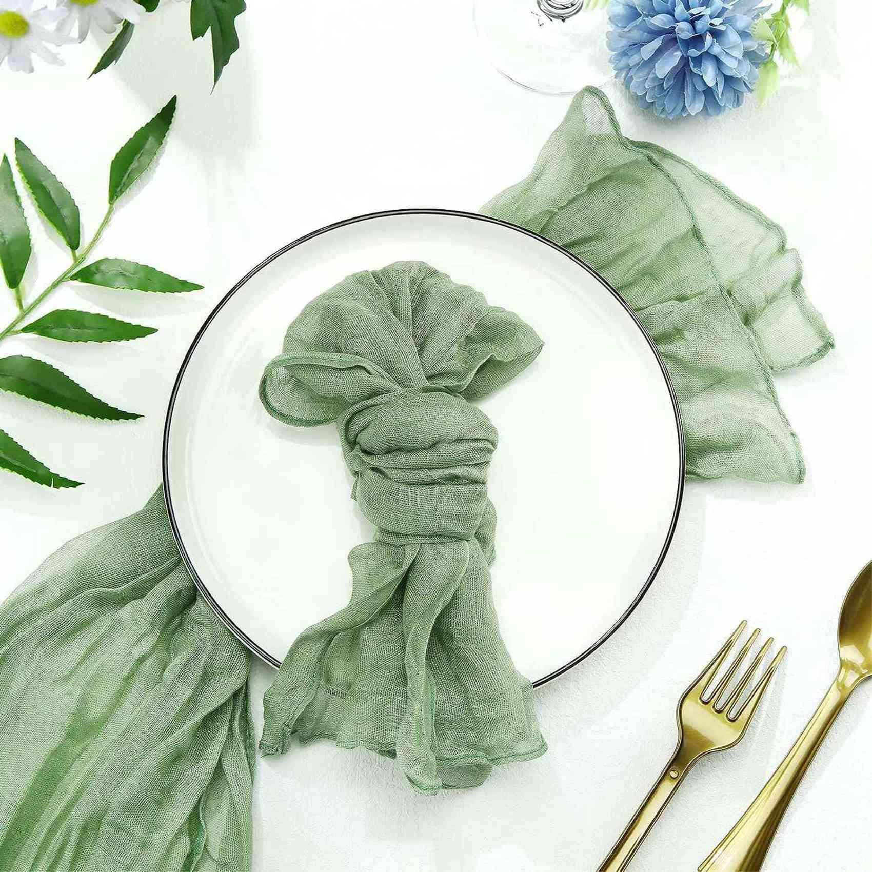 Servilletas de Servilletas de Cena Arrugadas Servilletas de Mesa Servilletas Decorativas de Tela (Verde, 72 Paquetes)