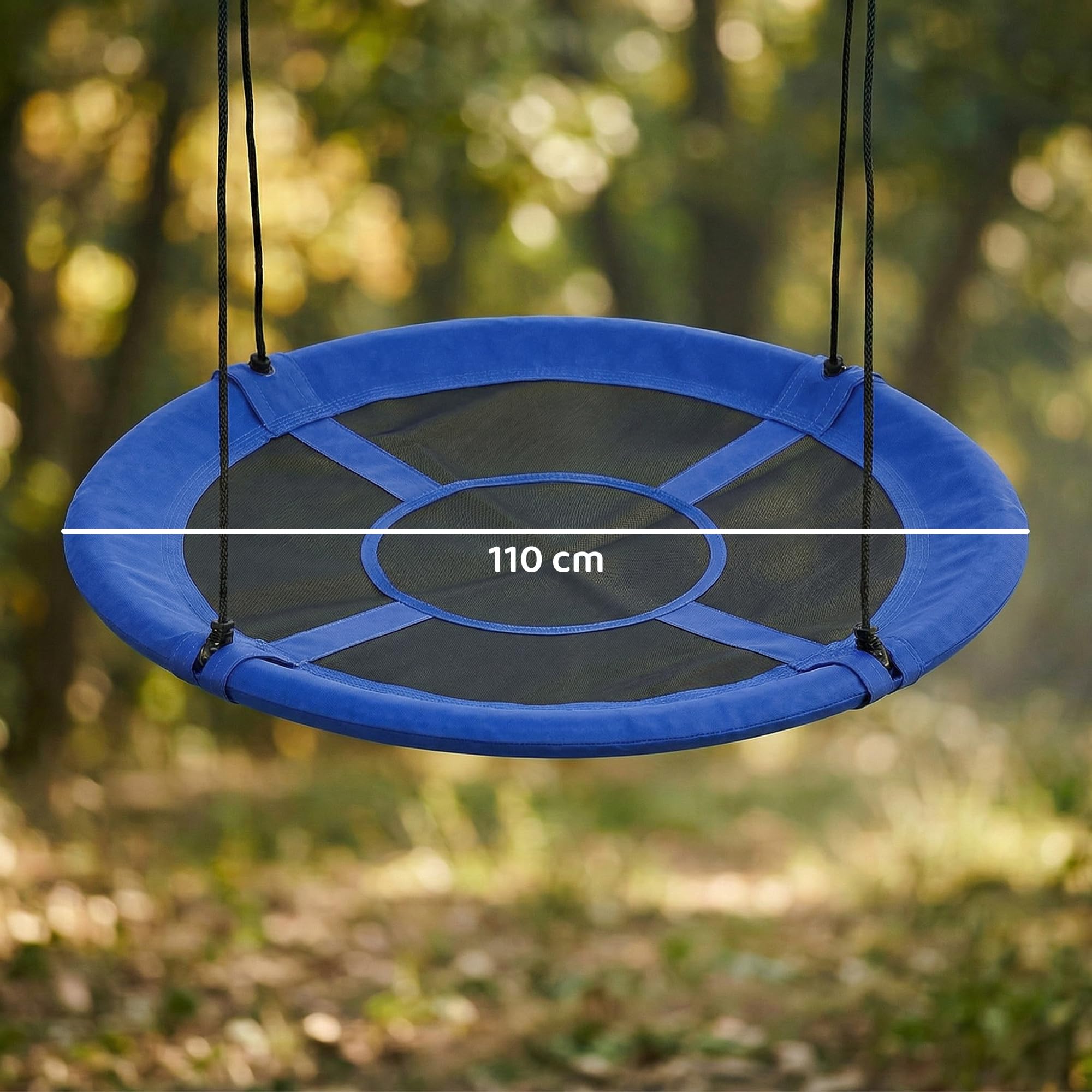 Outsunny 43" Columpio Nido Impermeable con Cuerda para niños, Azul
