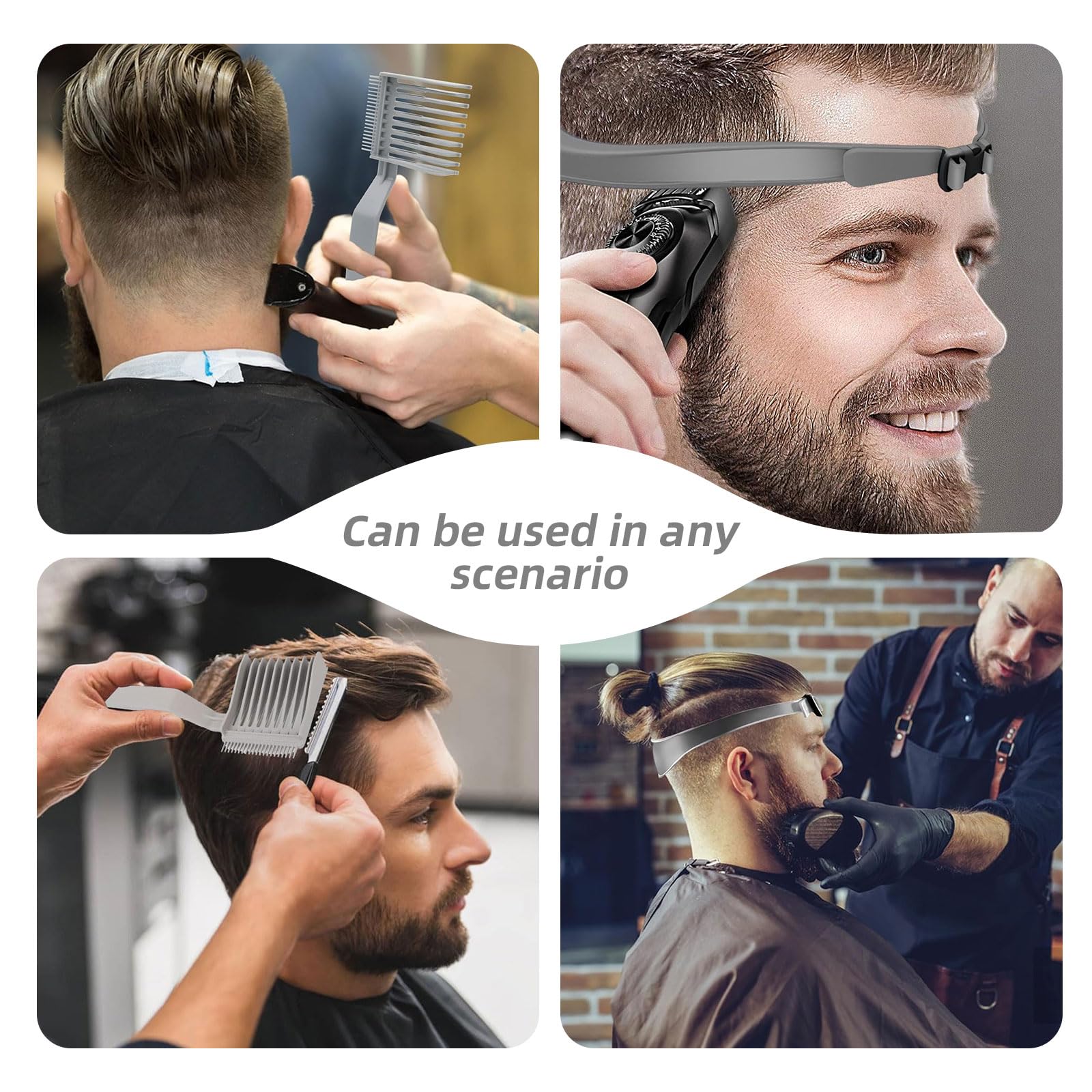 Paquet de 4 peignes de coupe de cheveux, ensemble de peignes de coupe de cheveux, modèle de coupe de cheveux, outils de coupe de cheveux réglables, outils de coupe de cheveux professionnels pour cheve