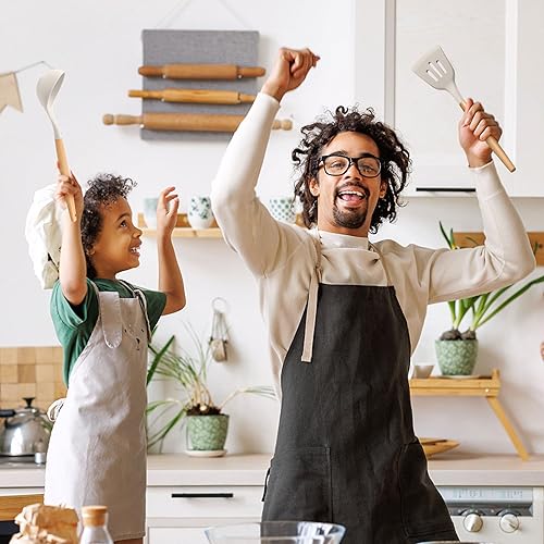 Miniatura 3 de LIANYU Juego de utensilios de cocina de 15 piezas con soporte, utensilios de cocina de silicona que incluyen espátula, pinzas, espátula, espátula,