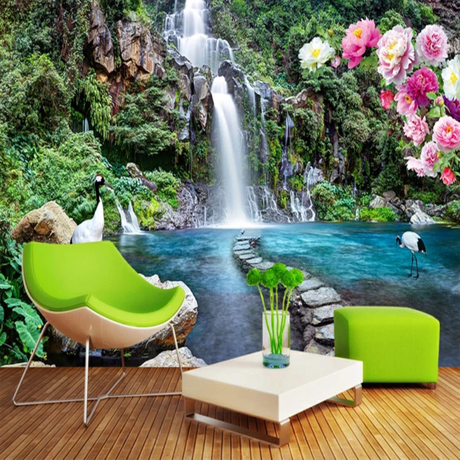 3d Wall Murals Waterfall Landscape Wallpaper Garden Waterfall Nature