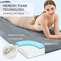 Vista 2 de HomeMate CertiPUR-US Memory Foam Camping Mattress Pad Portable Roll Up Mattress for Adults Sleeping Mat Cot Mattress Pad