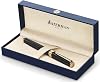 Waterman Exception Fountain Pen | Slim Black with 23k Gold Clip | Fine Nib with Blue Ink Cartridge | Gift Box