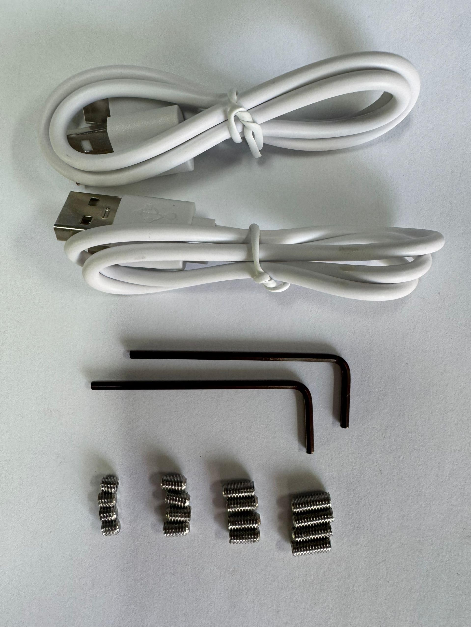 CVCBSER Smooth Swing Dueling Lightsaber Accessory, Motion Control Light Saber 2PCS Charging Cabes, 2PCS Wrenches, 16PCS Screws (M4*4+M4*6+M4*8+M4*10).