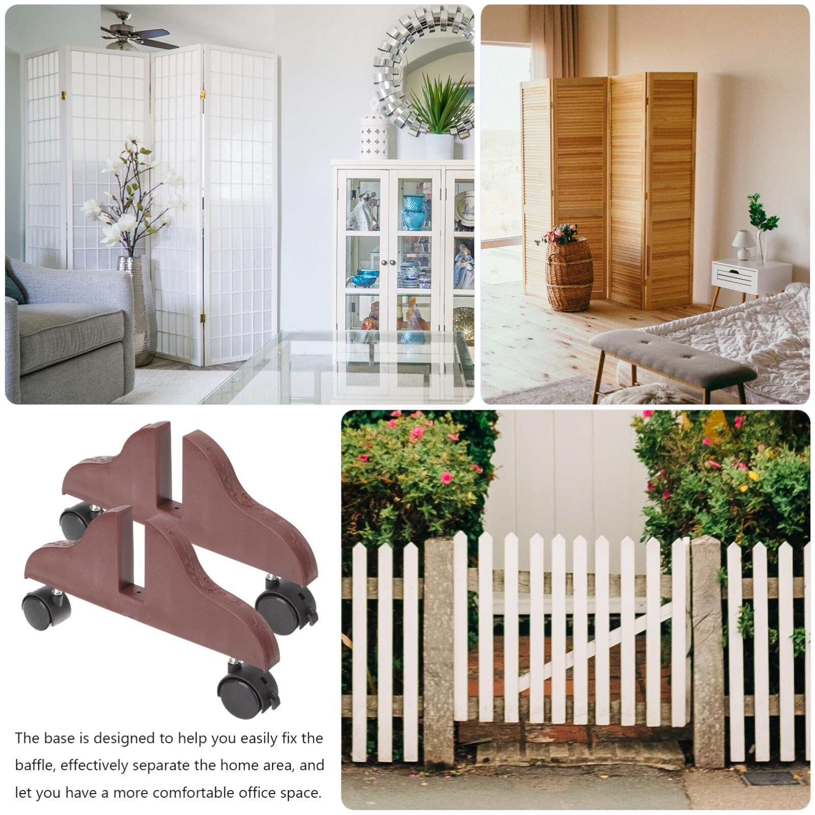 Base Per Divisori Da Schermo - 4 Pezzi In Plastica Bianca, Per Paraventi E Separazione Spazi - Foto 5