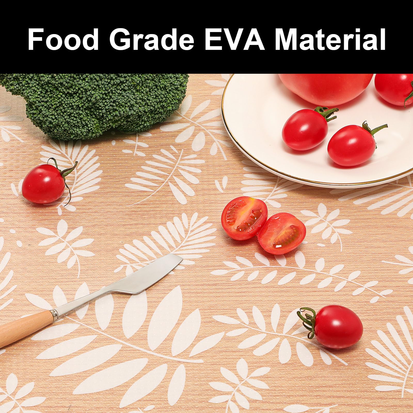 Cooyes Revestimientos de estantes para armarios de cocina, refrigerador, impermeables y a prueba de aceite, alfombrillas de cajón de material EVA, forro de nevera no adhesivo para estantes