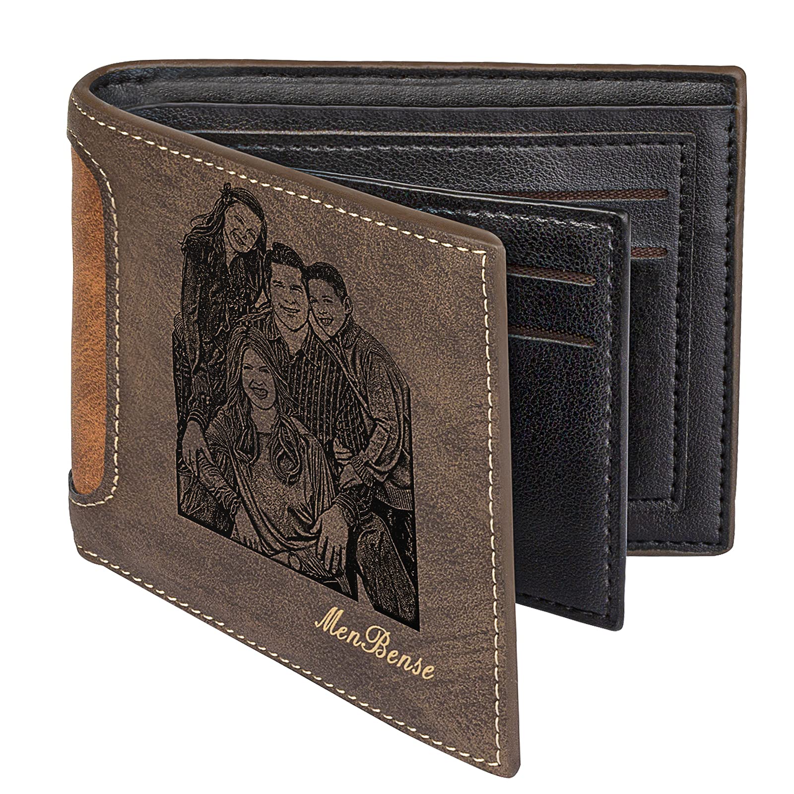 Custom Photo Wallet for Men, Personalized Engraved Wallet, Perfect Gifts for Husband Dad BF Groomsmen Son Uncle