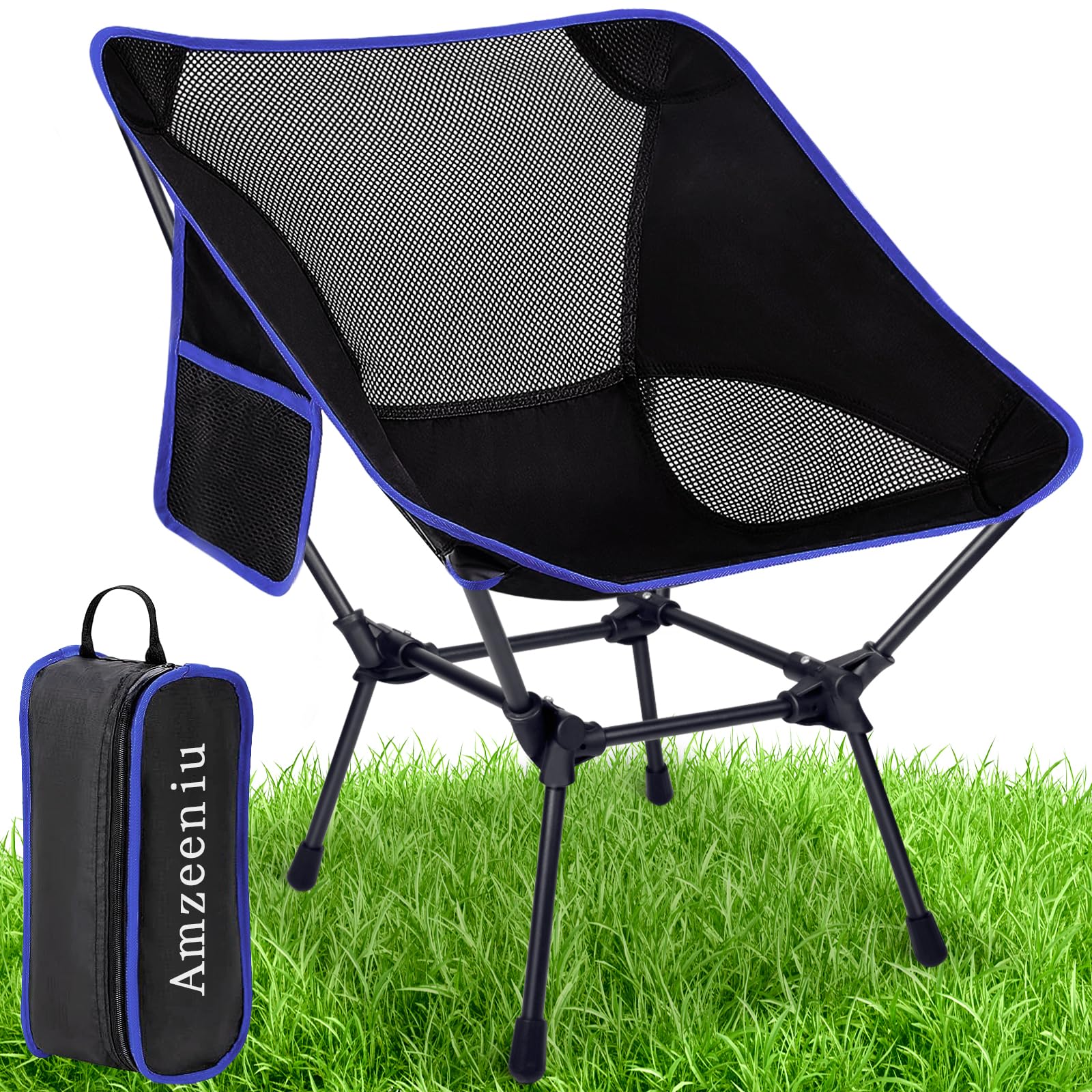 Sedia Campeggio Pieghevole con Borsa da Trasporto Portatile per Picnic Esterni Giardino Spiaggia
