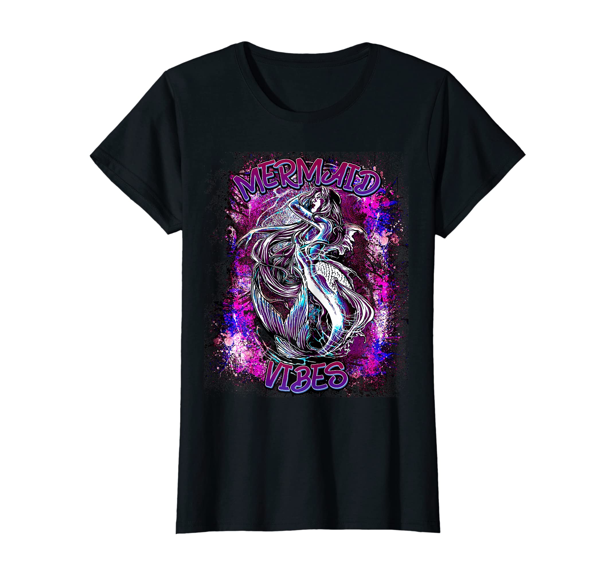 Womens Mermaid Vibes Fantasy Goth Raver Outfit Atlantis Ocean Plur T-Shirt