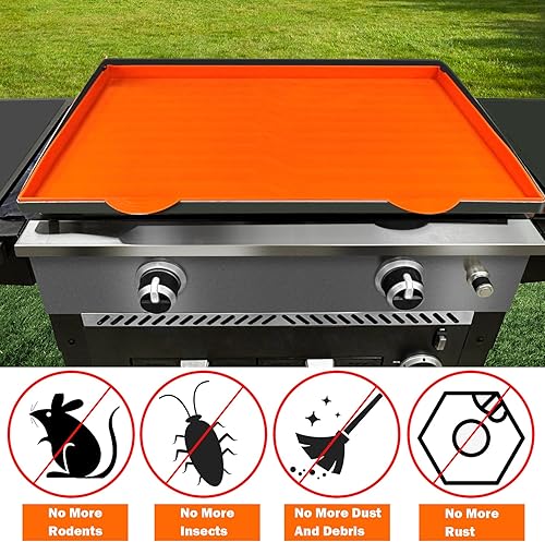 Miniatura 10 de RXSIAT Alfombrilla de silicona para plancha Blackstone, resistente de grado alimenticio, protege la plancha de roedores, insectos, desechos y óxido,