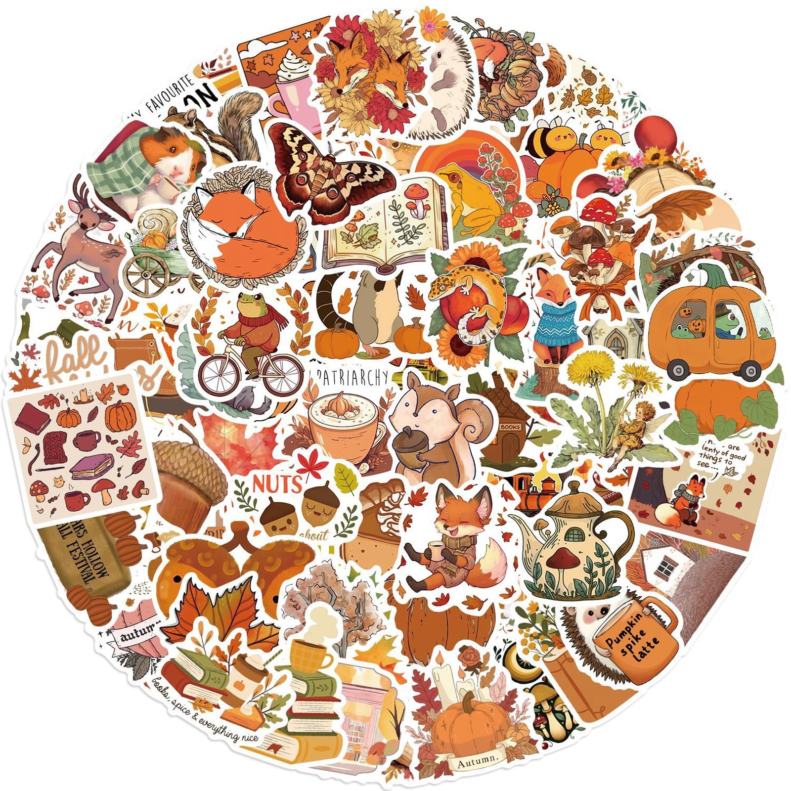 Autumn Decorations Stickers Set, Autumn Thanksgiving Style 100PCS