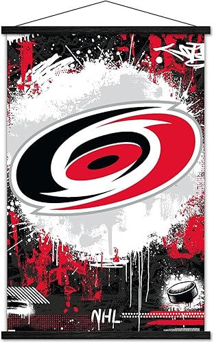 Trends International NHL Carolina Hurricanes - Póster de pared con logotipo Maximalist 23 con marco magnético