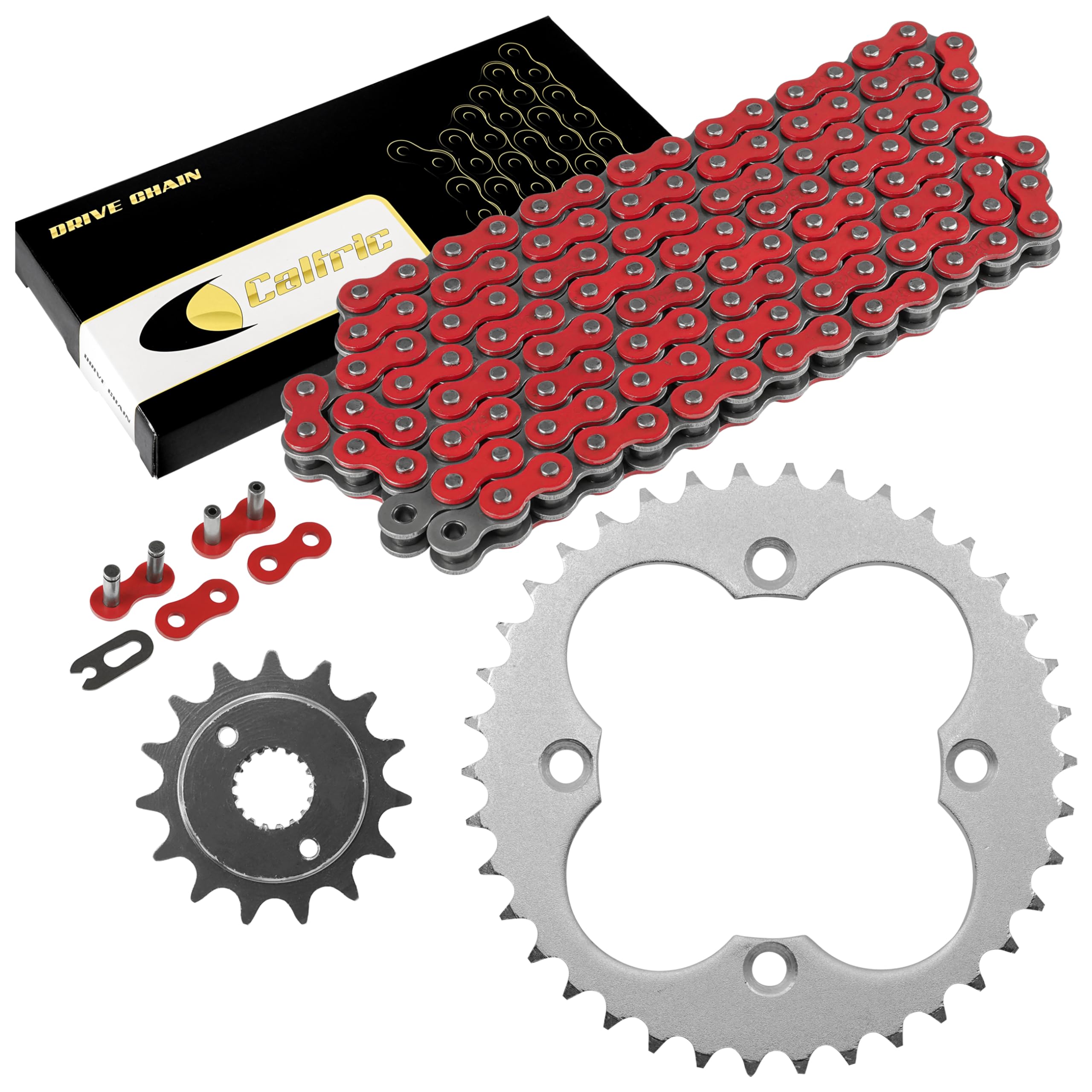 Amazon.com: Caltric Red Drive Chain And Sprockets Kit Compatible