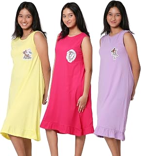 TotzTouch Premium Girls Night Dress | Night wear | Sleepwear Frock Cotton Age Baby Girl 1 Year to Teen Girls 15 Years (Pac... Price In India