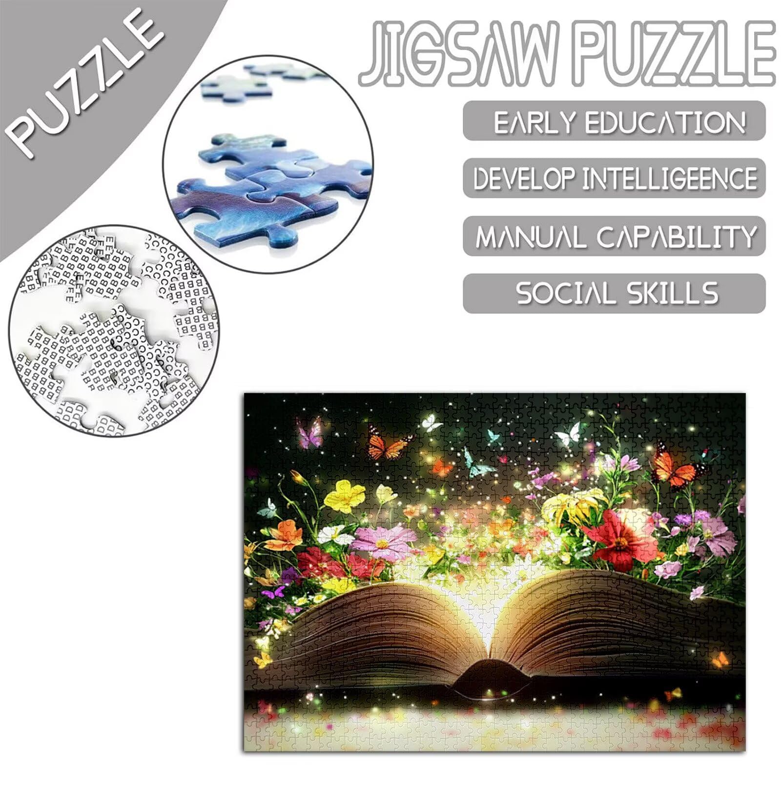 Puzzle dla dorosłych 4000 sztuk, wzór książki z puzzlami marzeń, drewniane puzzle, gry edukacyjne, wymagające rękodzieło dla dorosłych, z opakowaniem na prezent, dekoracja ścienna do pokoju domowego
