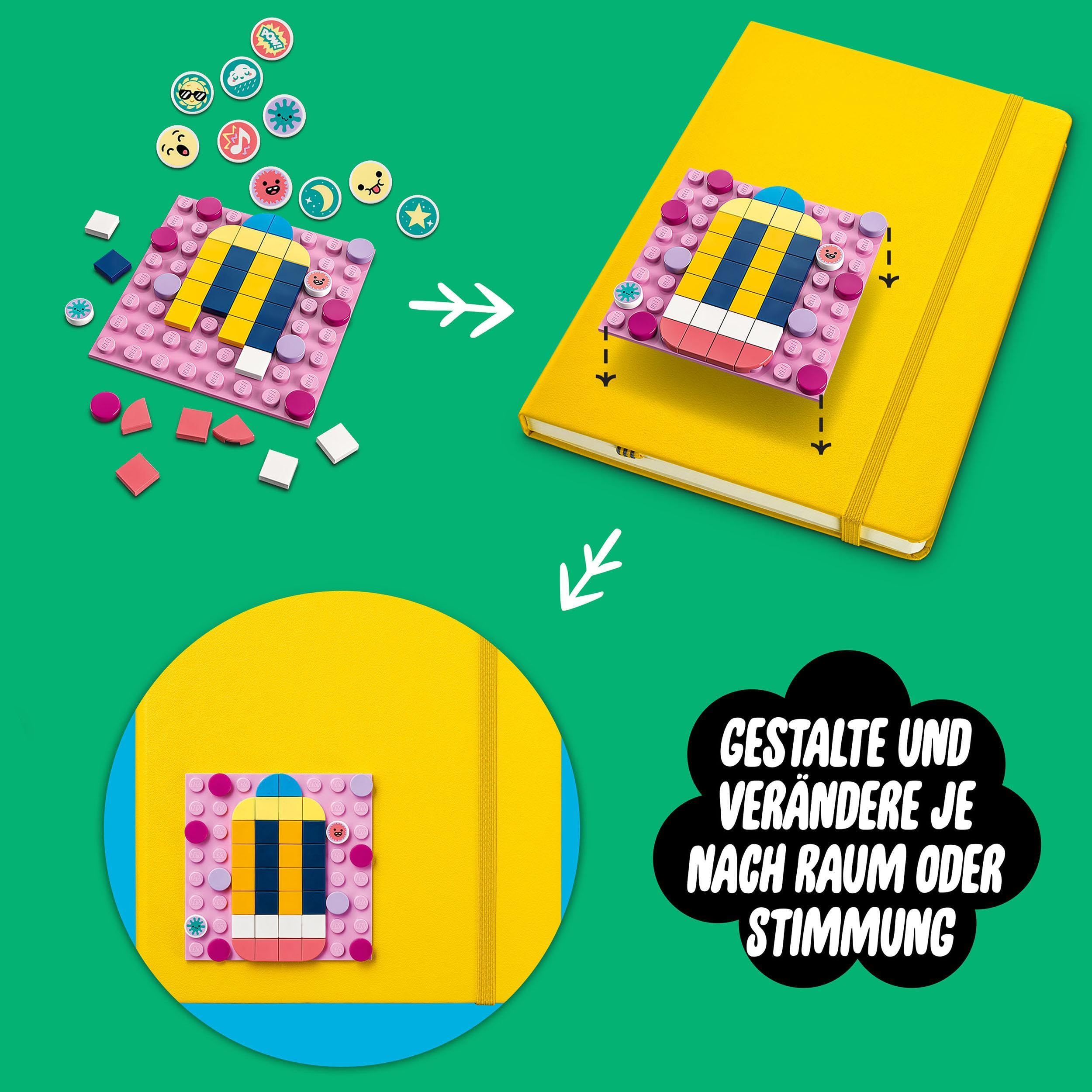 LEGO 41957 DOTS Kreativ-Aufkleber-Set, 5in1 DIY Bastelset für Kinder ab 6 Jahren, Spielzeug zum Basteln von personalisierten Mosaik-Aufklebern