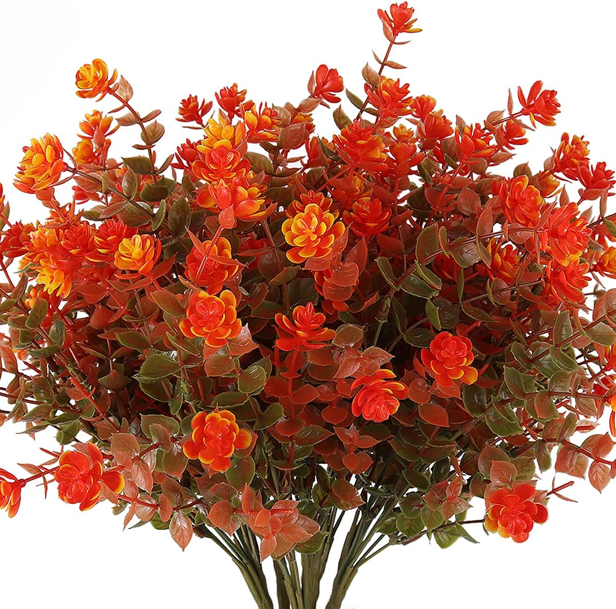 Amazon.com: TURNMEON 10 Bundles Artificial Fall Flowers for Outdoors ...