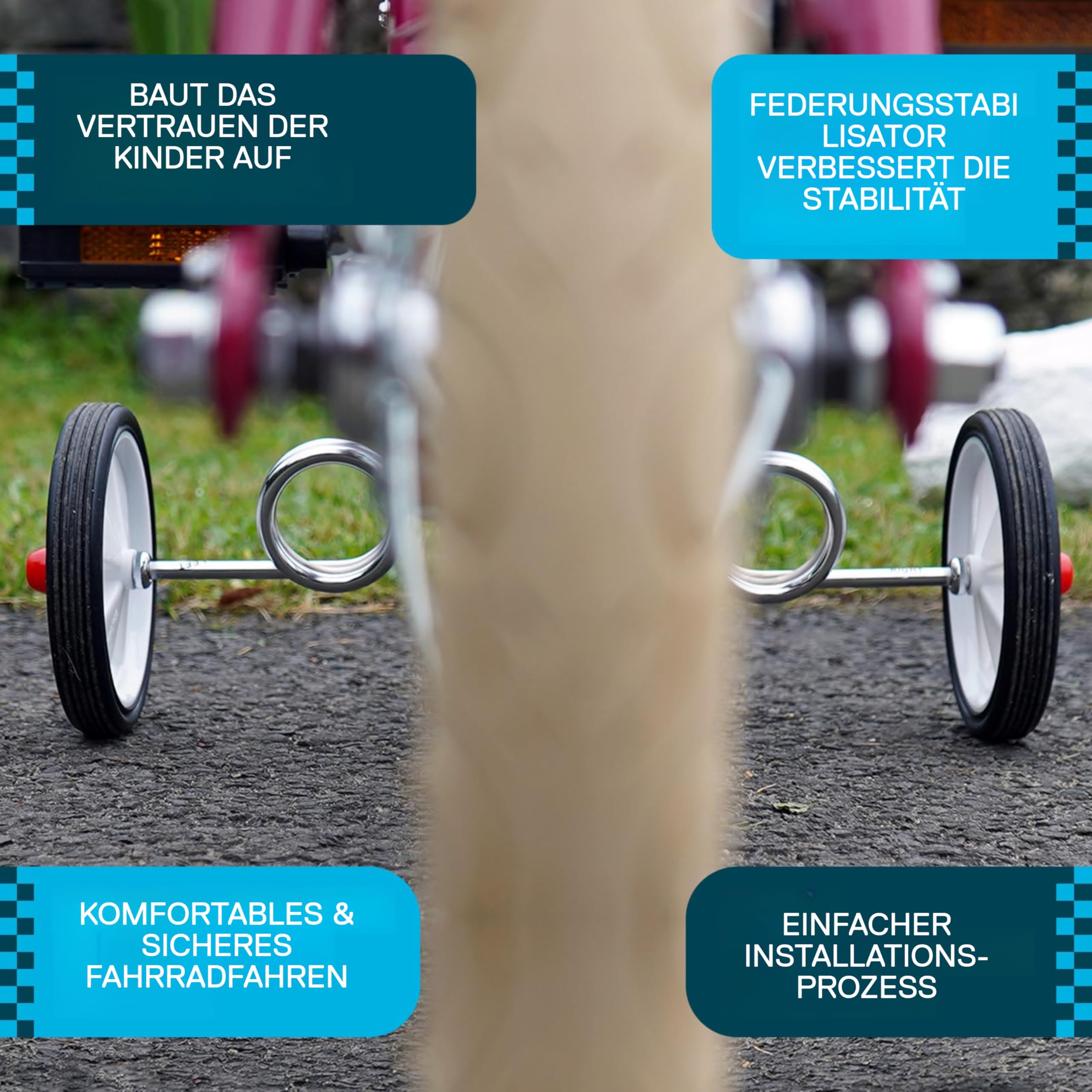 WELDTITE Essentials Adie Ez Trainer Federungsstabilisatoren für Kinderfahrräder, kompatibel mit 12-, 14- und 16-Zoll-Rädern – Weiß (1 Paar)