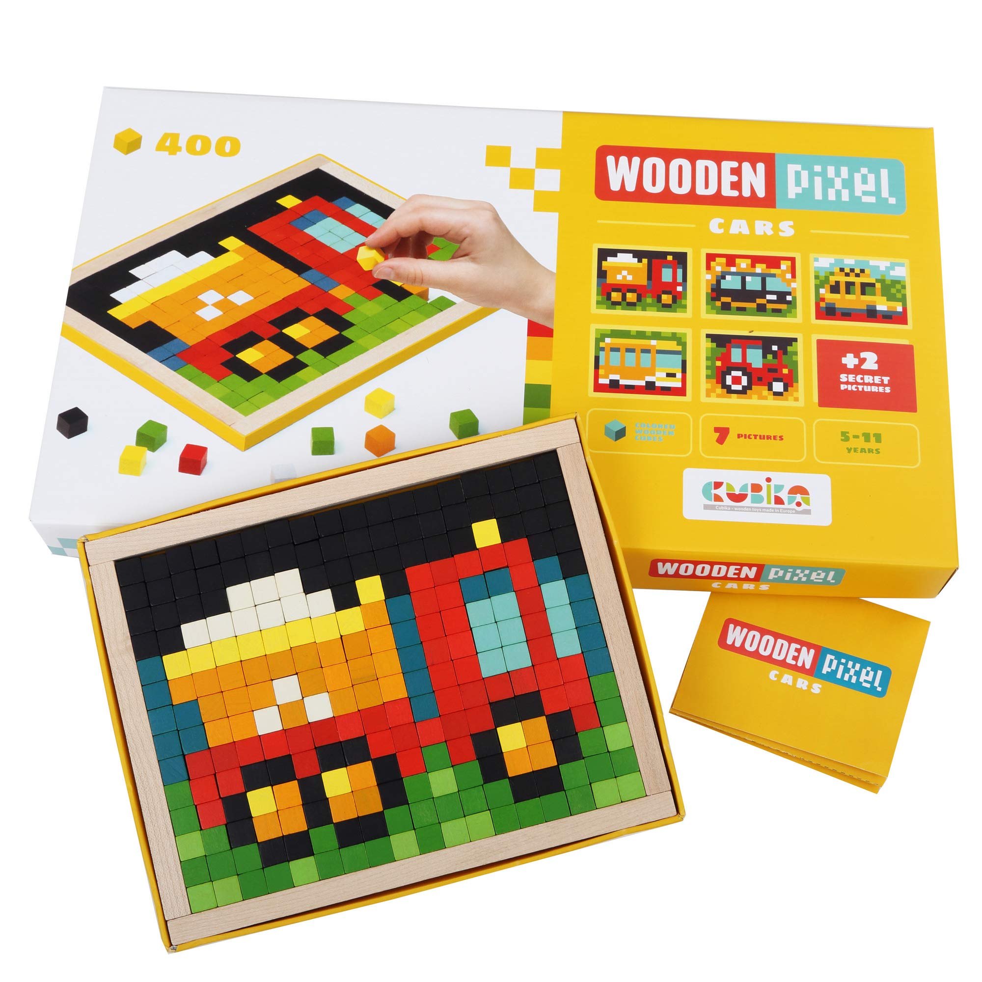Wooden Pixels Mosaic Cars