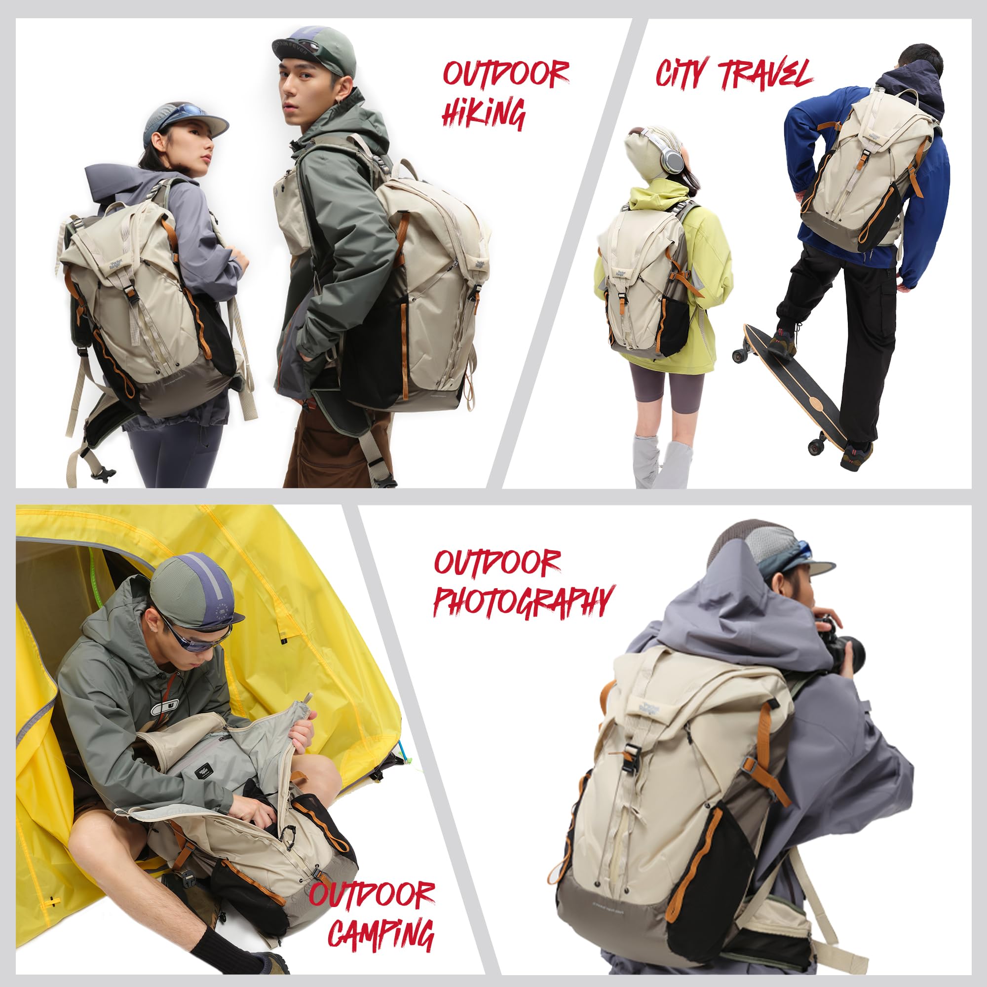VSGO Pocket Ranger Erweiterbarer 25–33L Kamera- & Outdoor-Rucksack – Leichter Fotorucksack für Wandern, Bergsteigen und Reisen