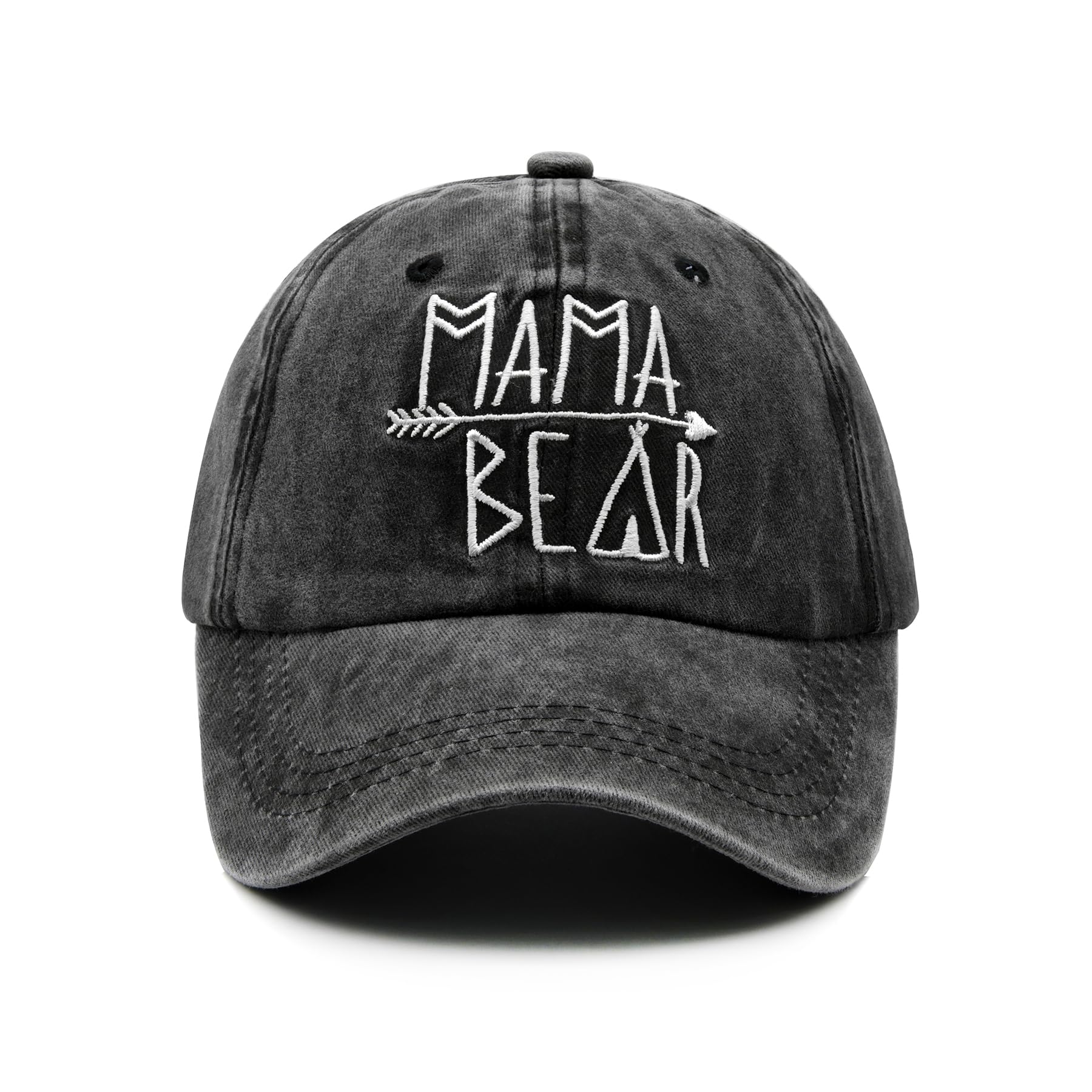 Waldeal Women's Embroidered Mama Bear Hat, Vintage Distressed Denim Mom Baseball Cap