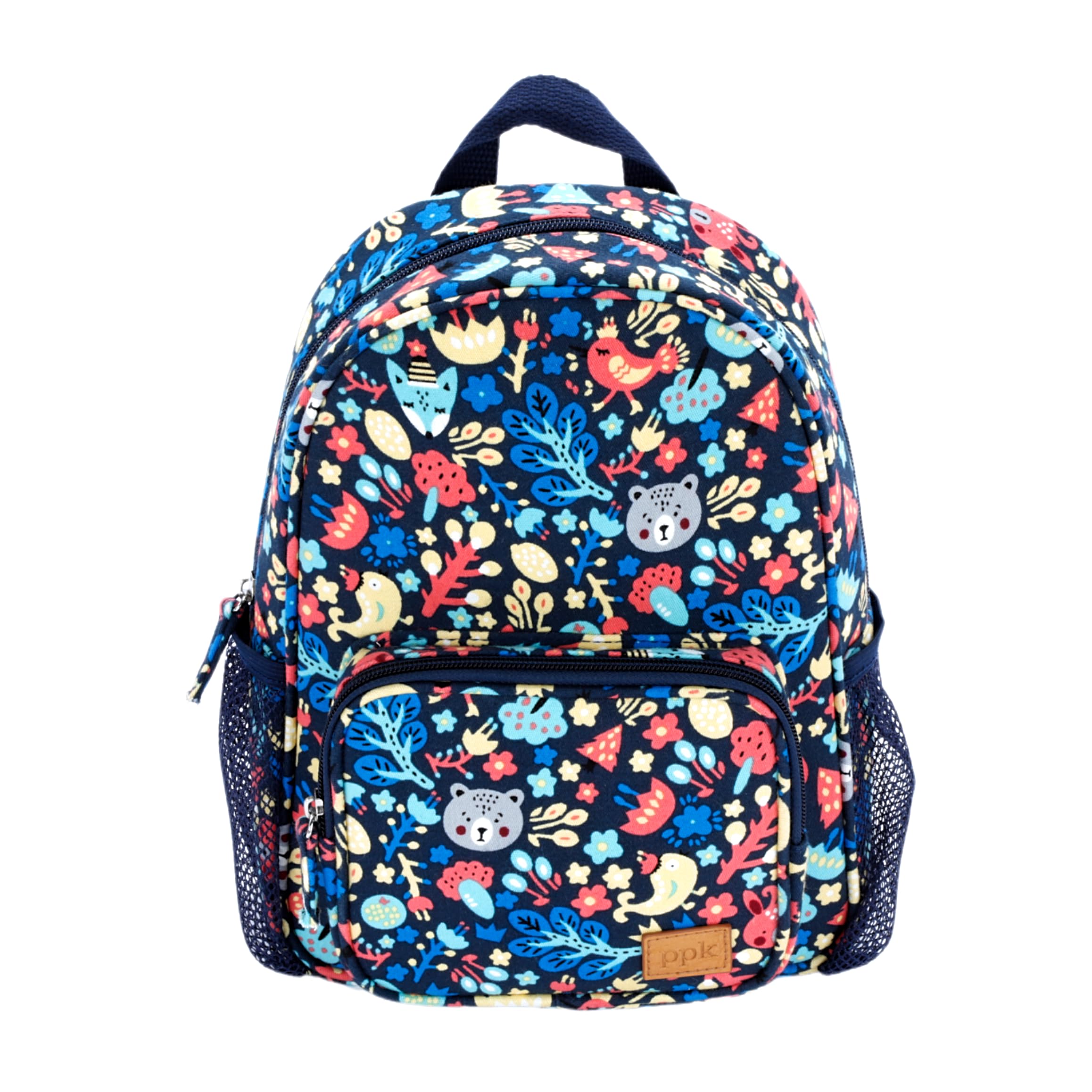 Mini Size Backpack for Little Kids/Toddler (Age 3-8 Y) - Woodland Animals Print/Navy